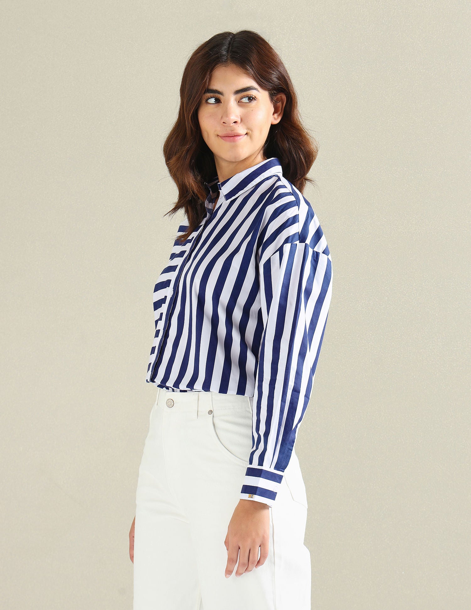 Rear Logo Multi Stripe Shirt Blue - U.S. Polo Assn. India | Large