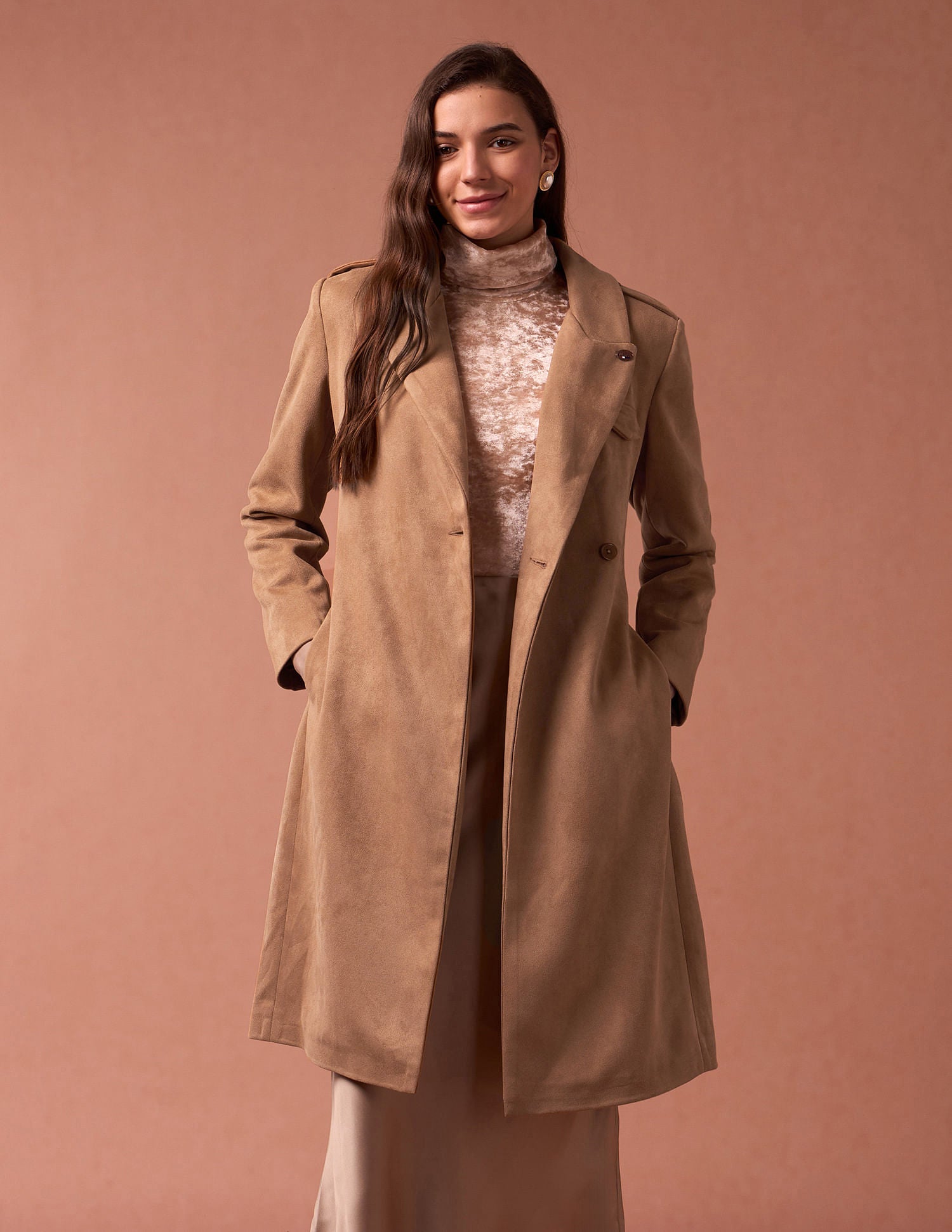 Longline Lapel Collar Jacket Khaki - U.S. POLO ASSN. | Large