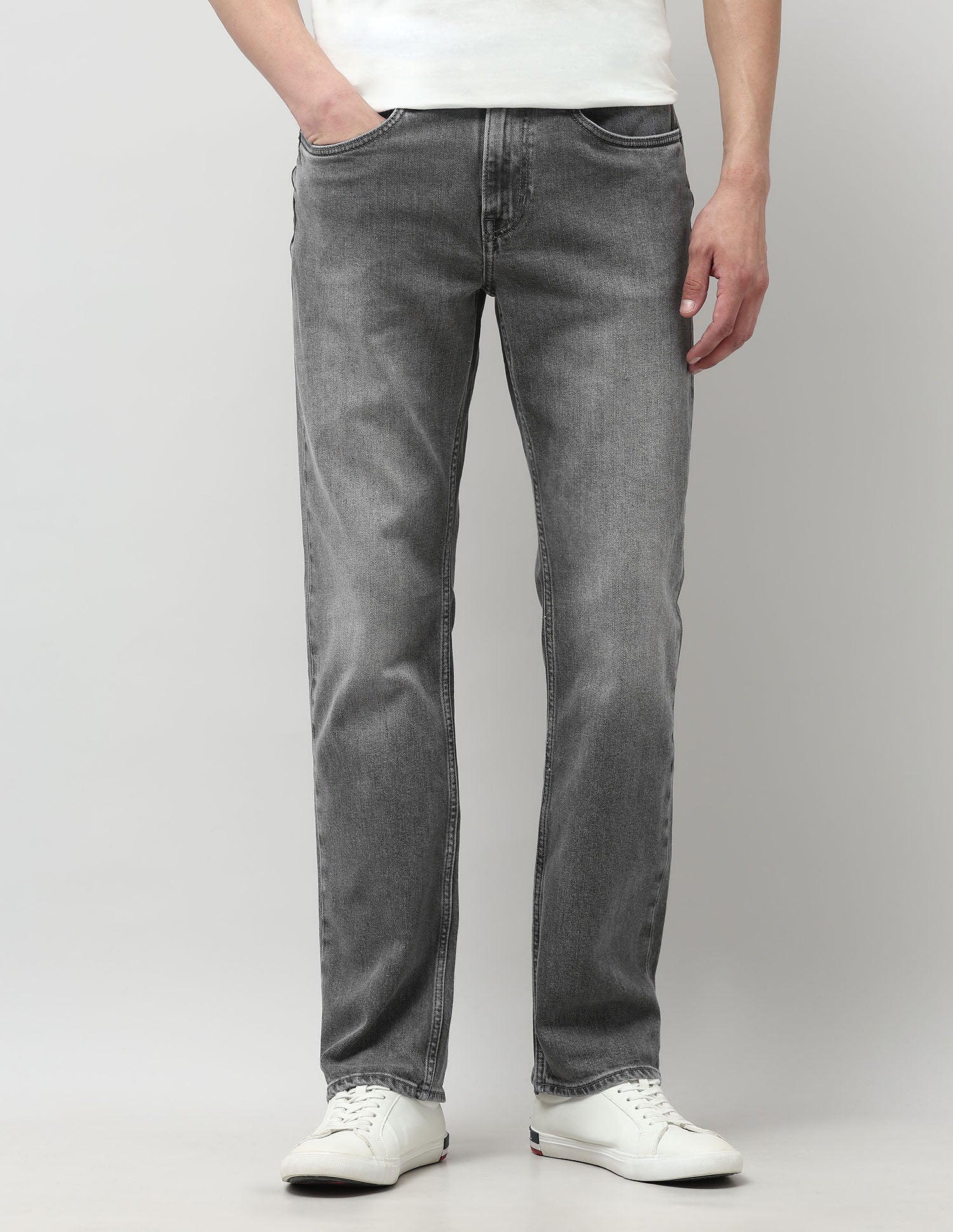 Harold Slim Straight Fit Grey Jeans