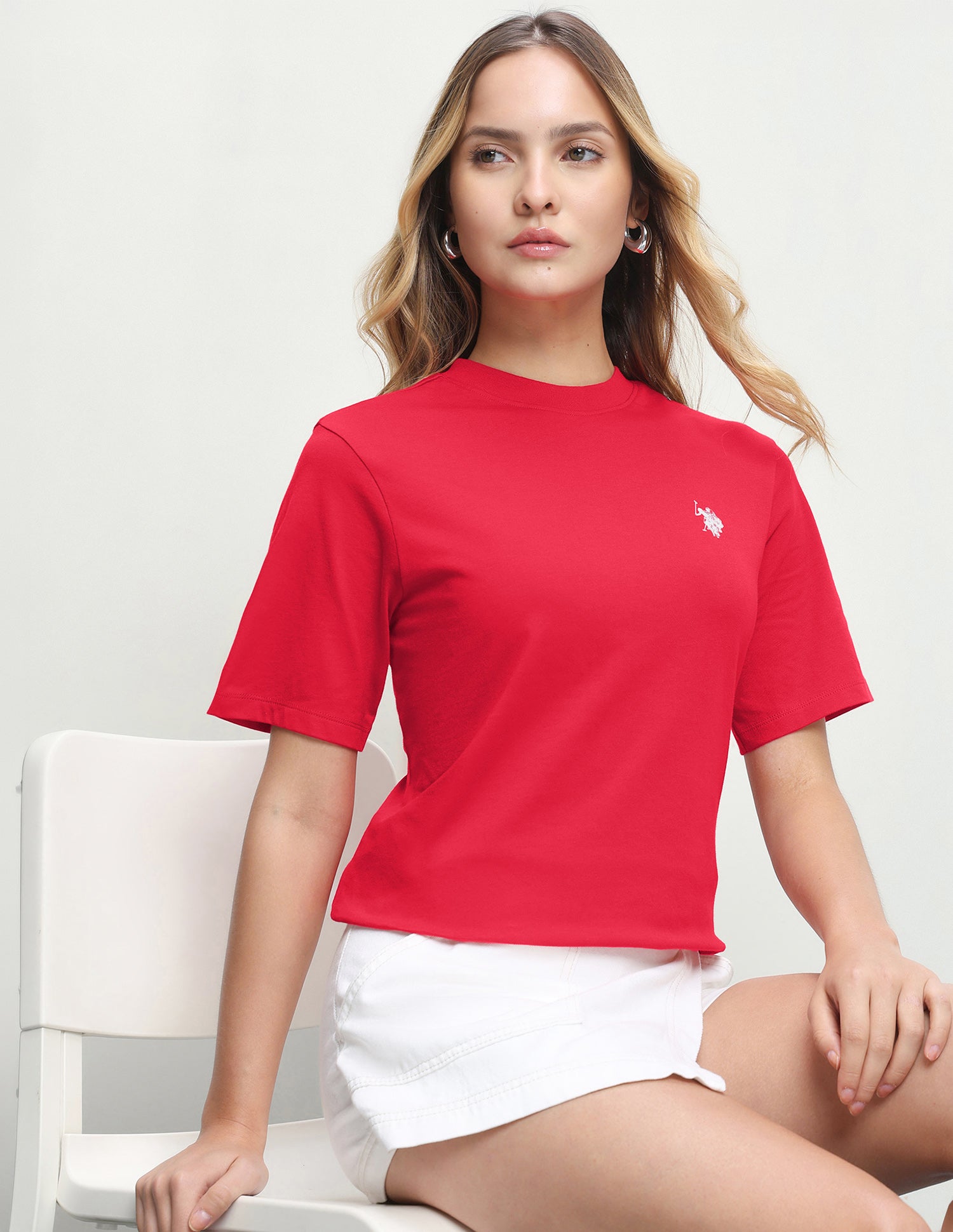 Solid Regular Fit T-Shirt Red - U.S. Polo Assn. India | Large