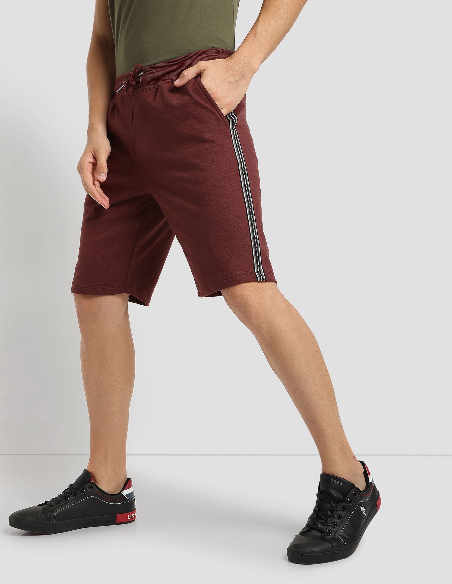 Brand Tape Performance Shorts Maroon - U.S. Polo Assn. India | Large