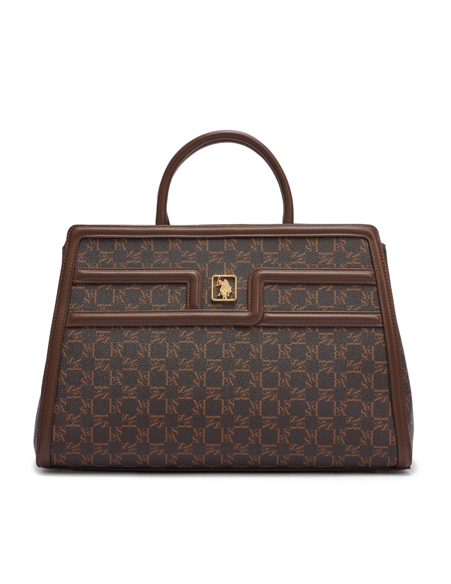 Carla Brand Printed Satchel Bag Dark Brown - U.S. Polo Assn. India | Large