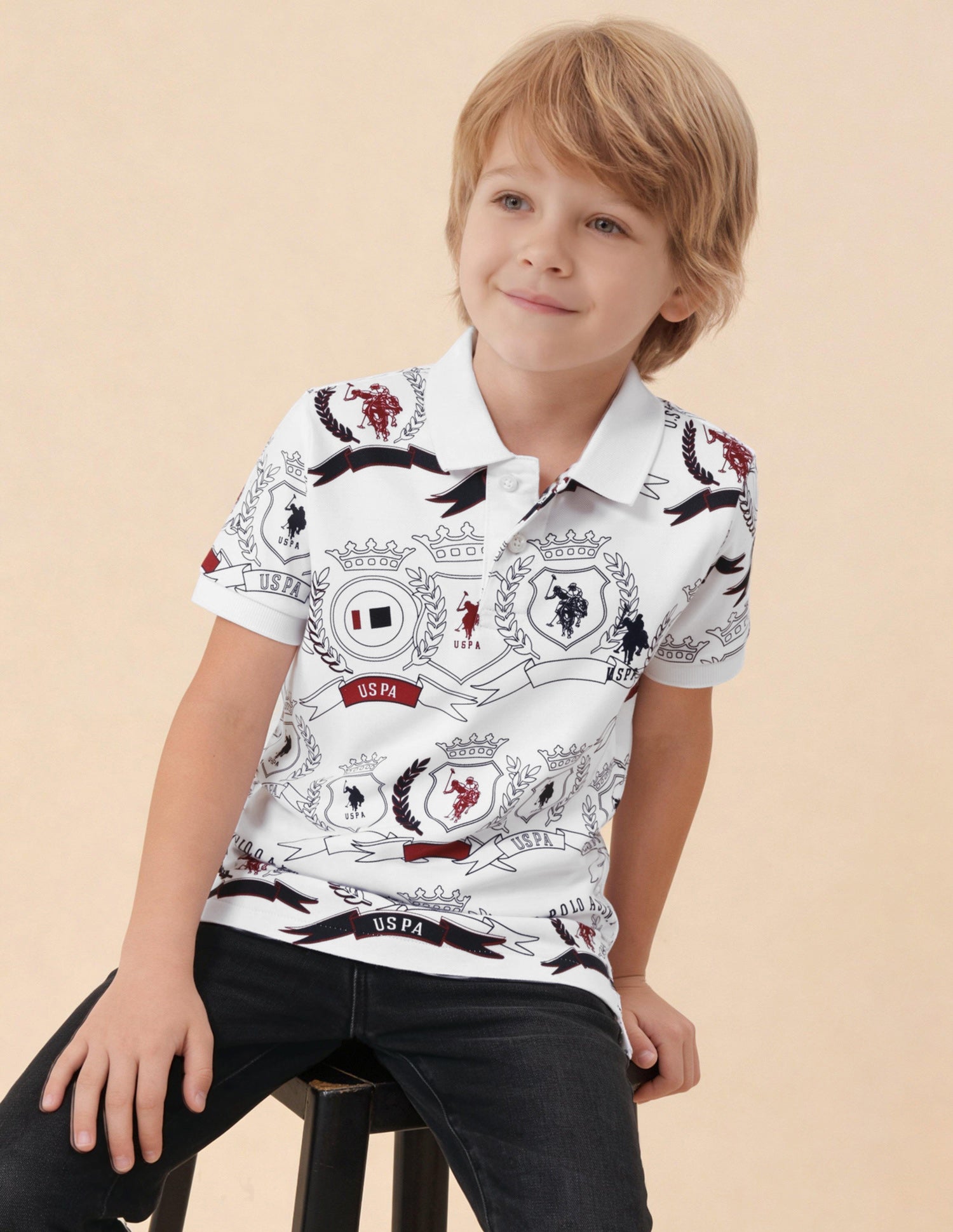 Graphic Brand Printed Regular Fit Polo Shirt