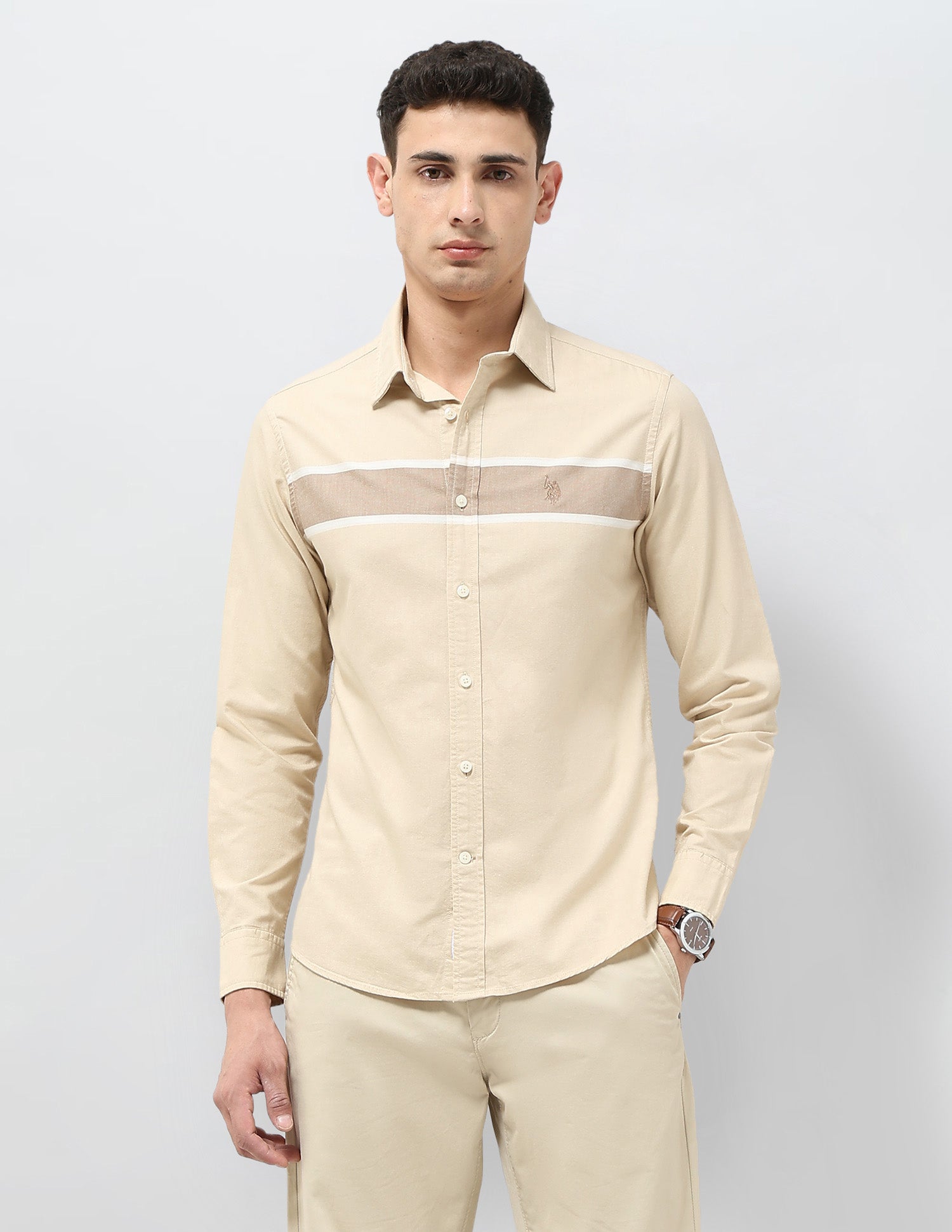 Horizontal Striped Equestrian Shirt