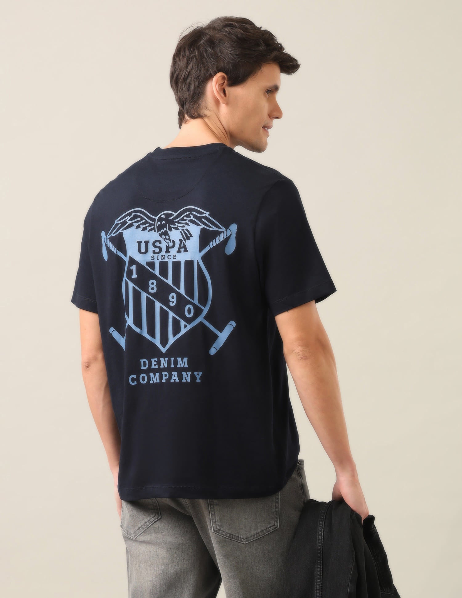 Graphic Brand Printed Relaxed Fit T-Shirt Navy - U.S. Polo Assn. India | Large