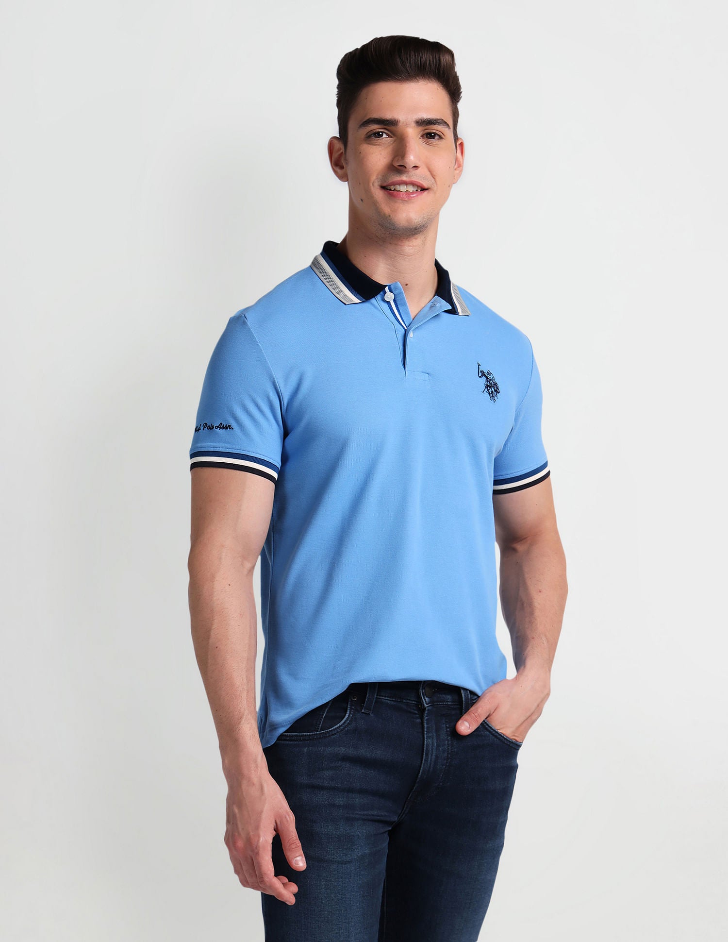 Muscle Fit Solid Polo Shirt – U.S. Polo Assn. India