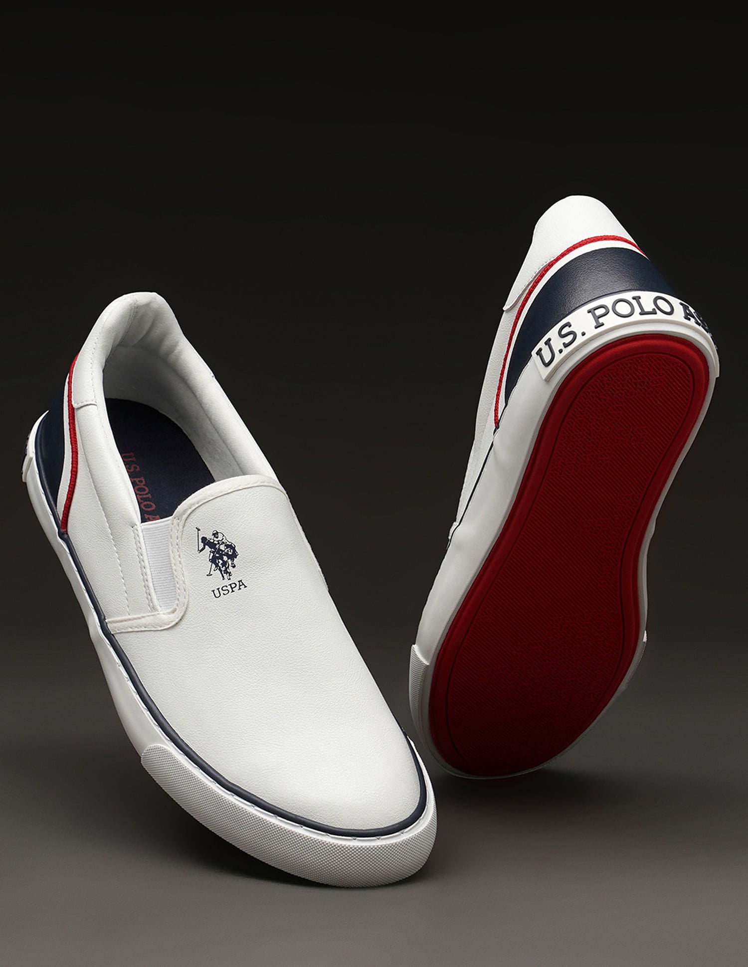 Men Colourblocked Timeo 3.0 Slip-On Shoes Off White - U.S. Polo Assn. India | Large