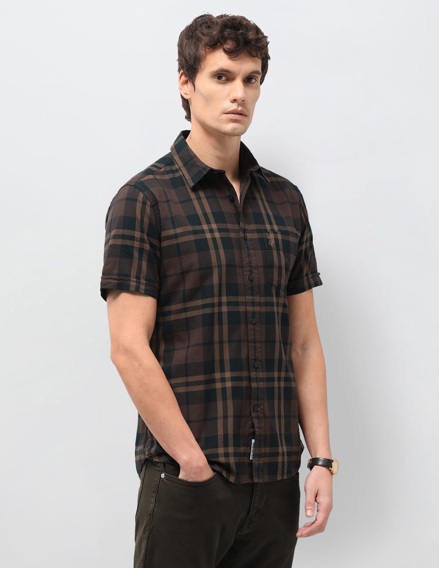 Plaid Checked Tailored Fit Shirt
