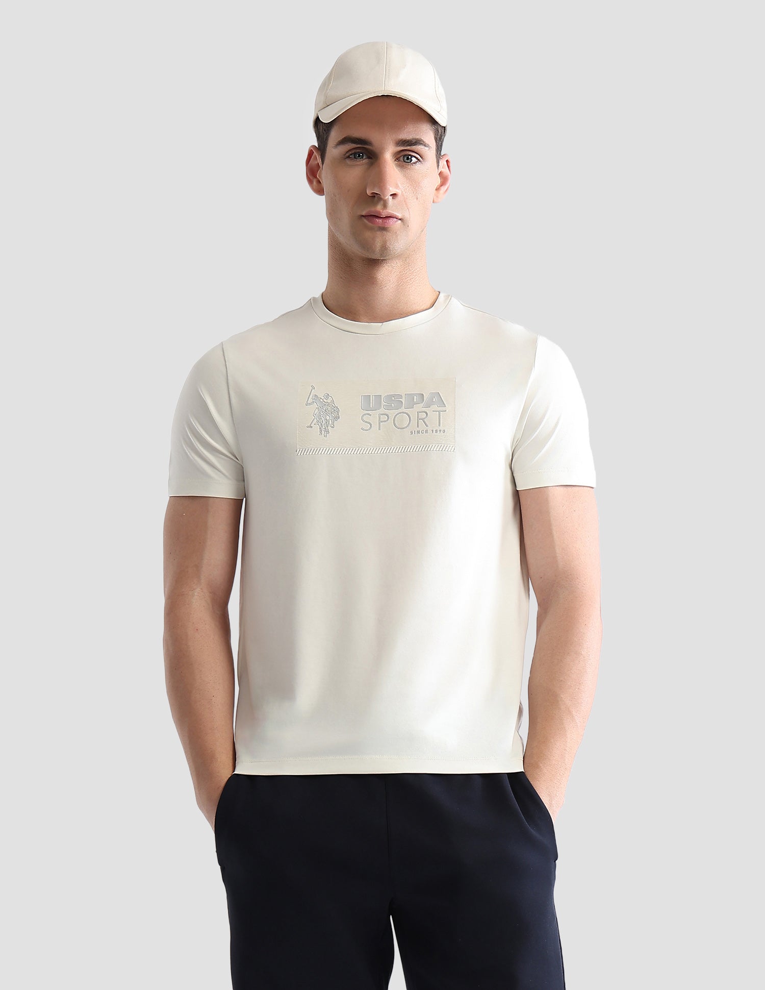 Brand Embossed Regular Fit Active T-Shirt