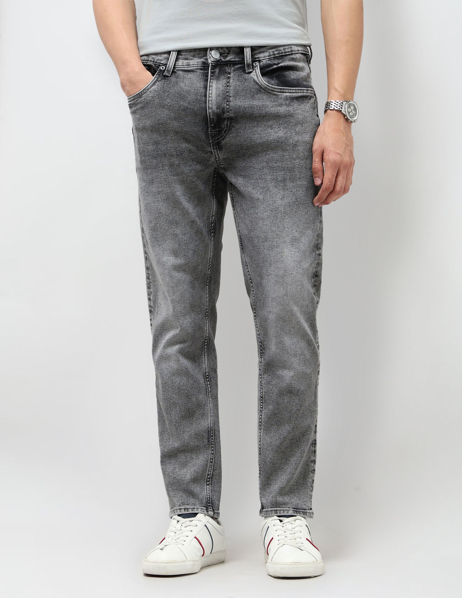 Cole Comfort Cropped Fit Grey Jeans