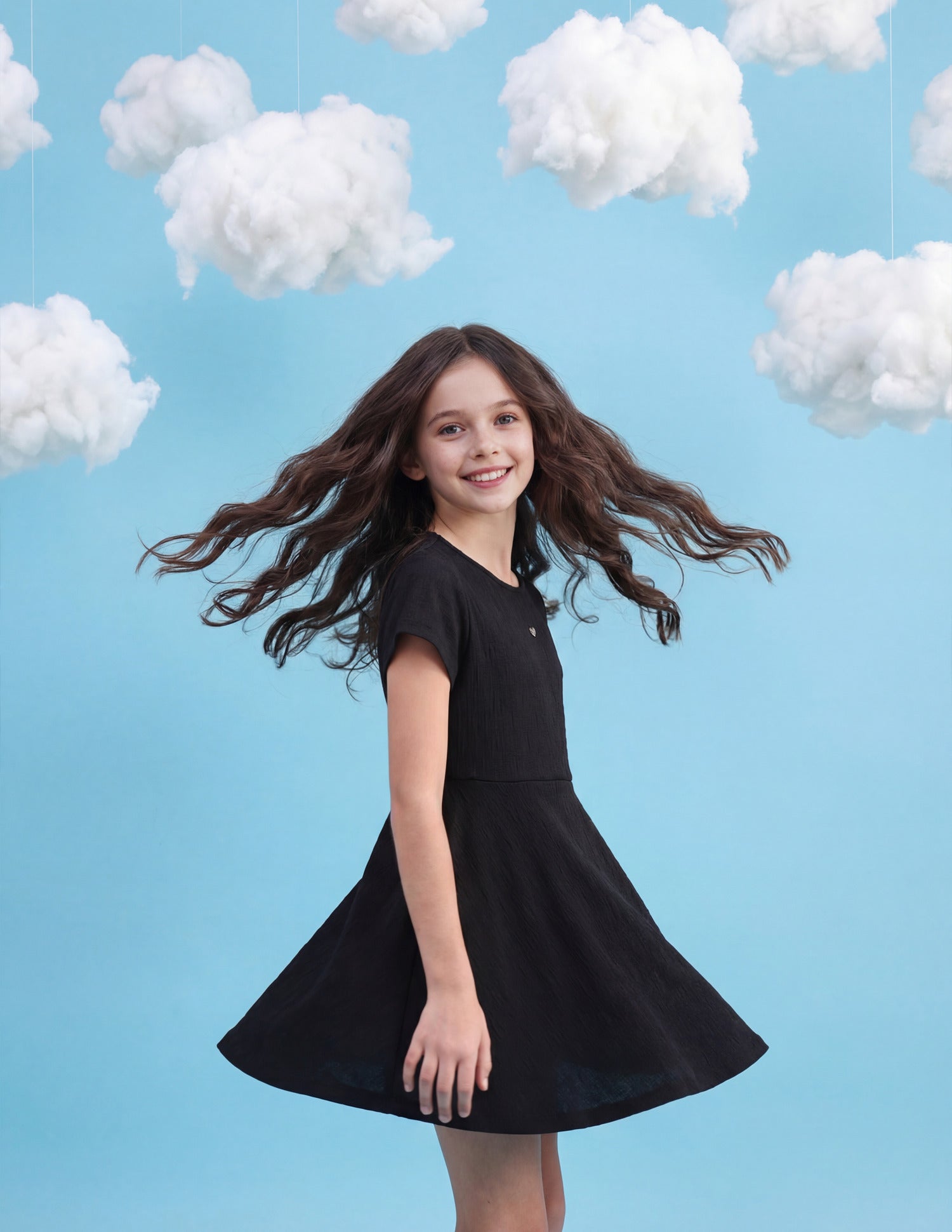 Girls Textured A-Line Dress