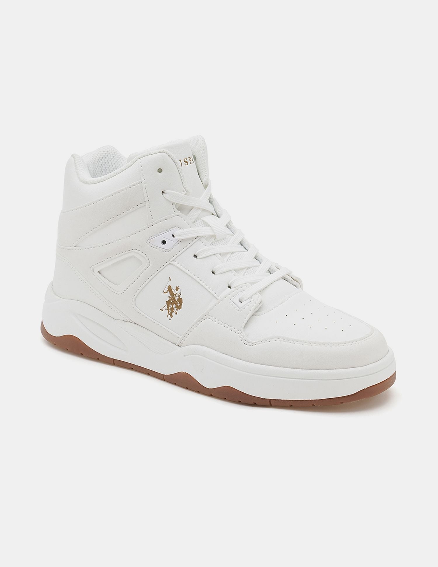 Men Bruce Mid Top Sneakers Off White - U.S. Polo Assn. India | Large