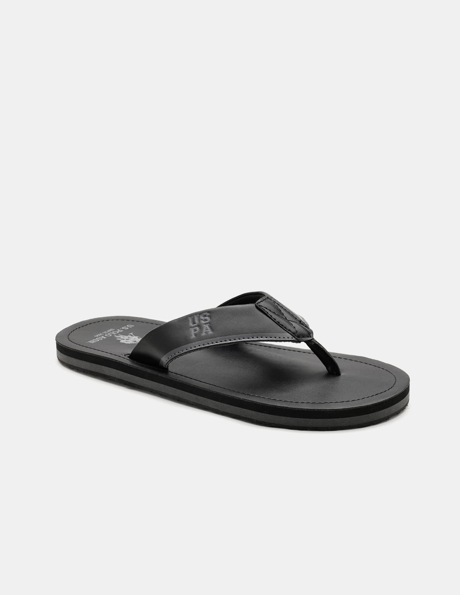 Men V-Strap Jane Flip Flops Black - U.S. Polo Assn. India | Large
