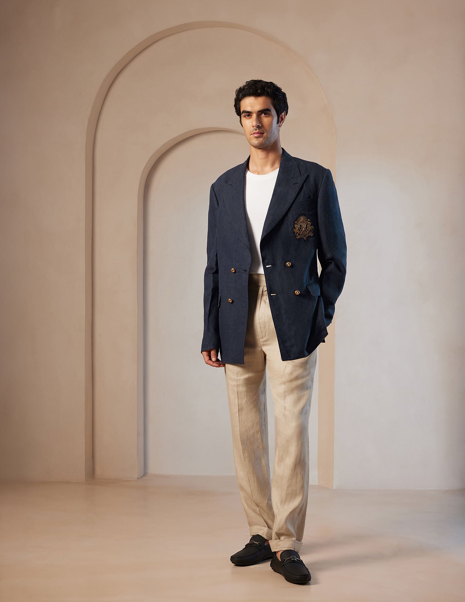 Pacho X Crest Logo Double Breasted Jacket Navy - U.S. POLO ASSN. | Large