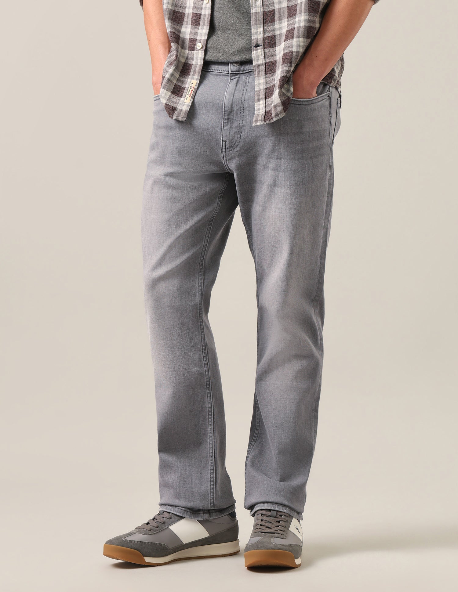 Harold Slim Straight Fit Grey Jeans Grey - U.S. Polo Assn. India | Large