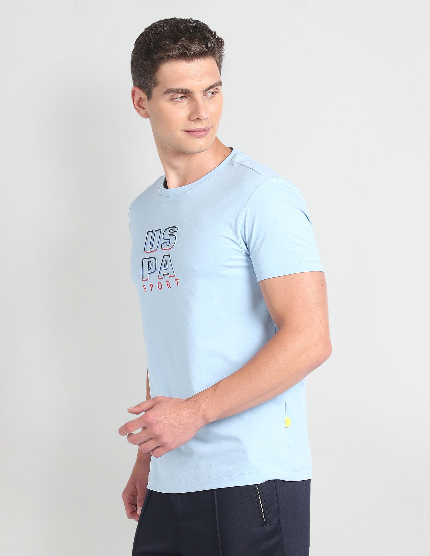 Slim Fit Brand Print T-Shirt Blue - U.S. Polo Assn. India | Large