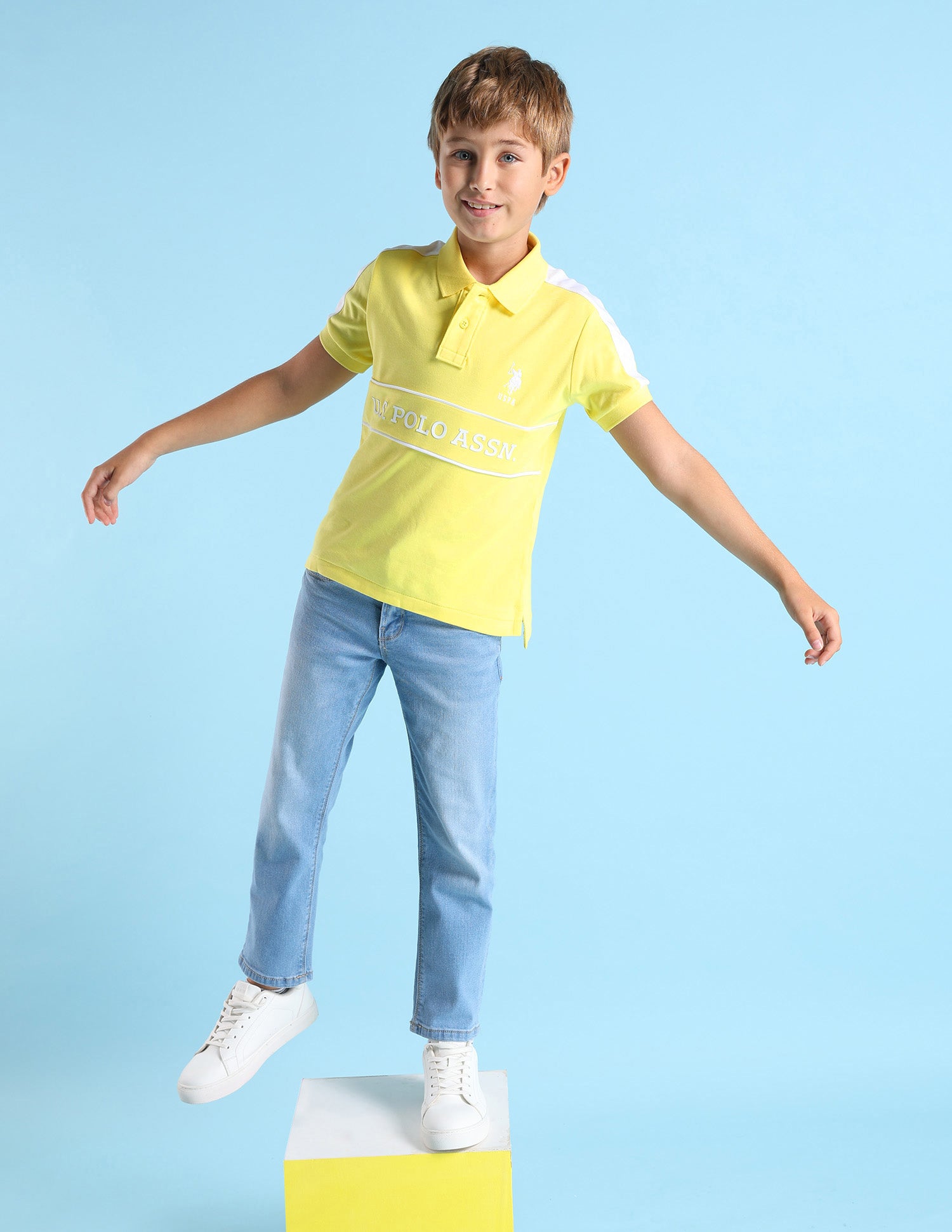 Boys Brand Printed Regular Fit Polo Shirt