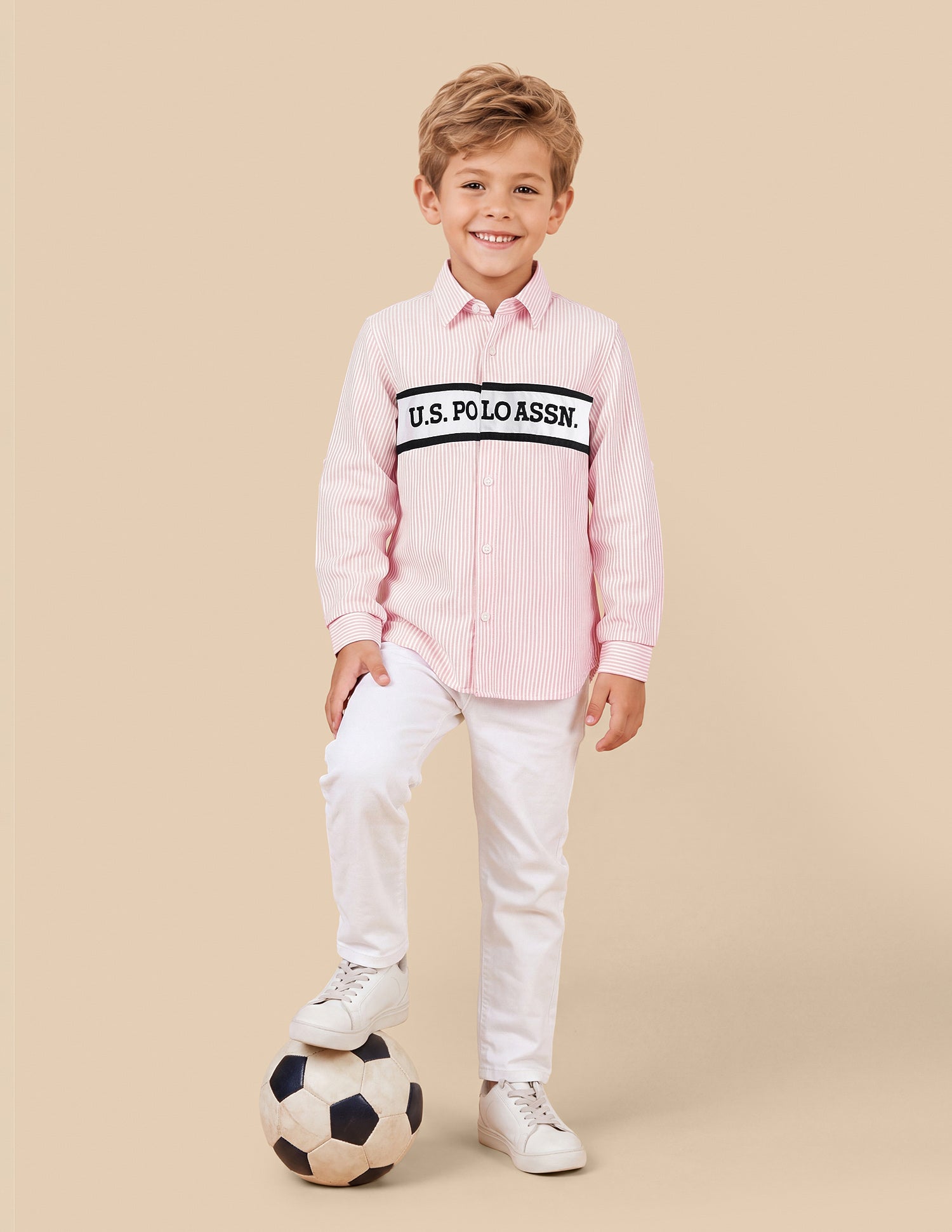 Vertical Striped Oxford Shirt Pink - U.S. Polo Assn. India | Large