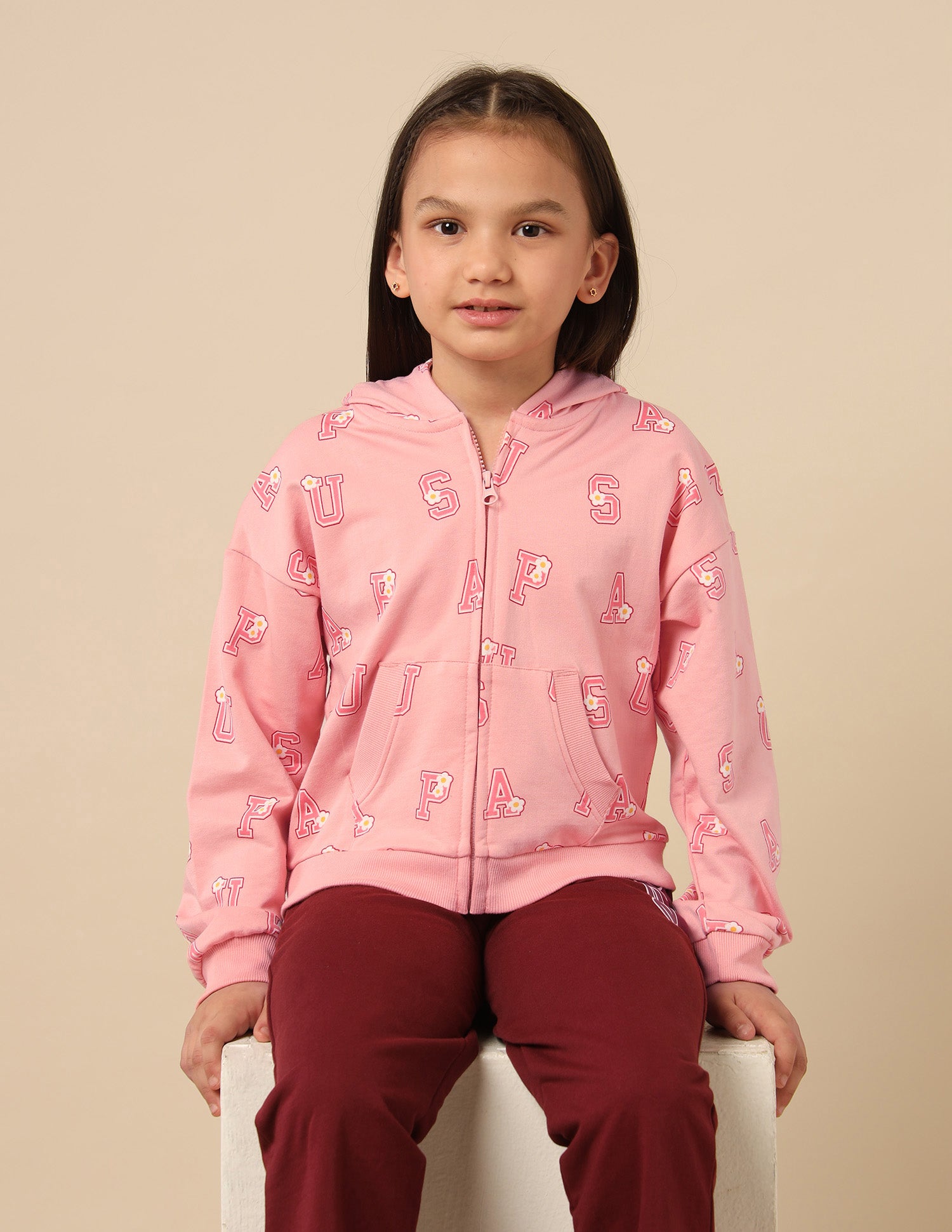 Girls Brand Printed Comfort Fit Sweatshirt