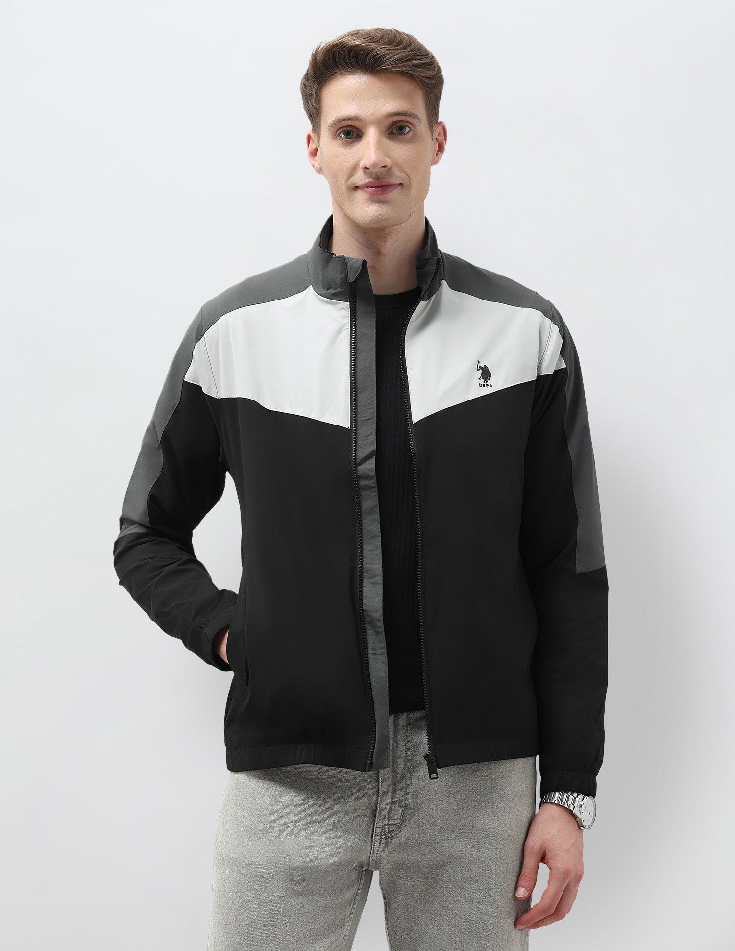 Colour Blocked Windcheater Jacket