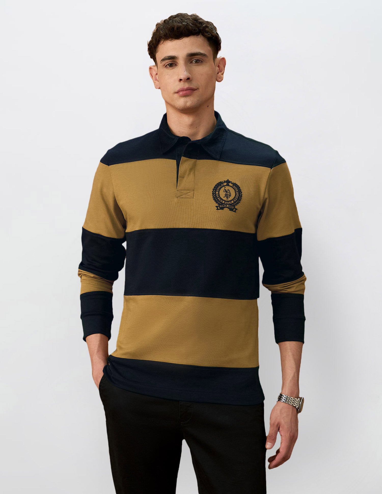 Horizontal Striped Varsity Theatre Polo Shirt