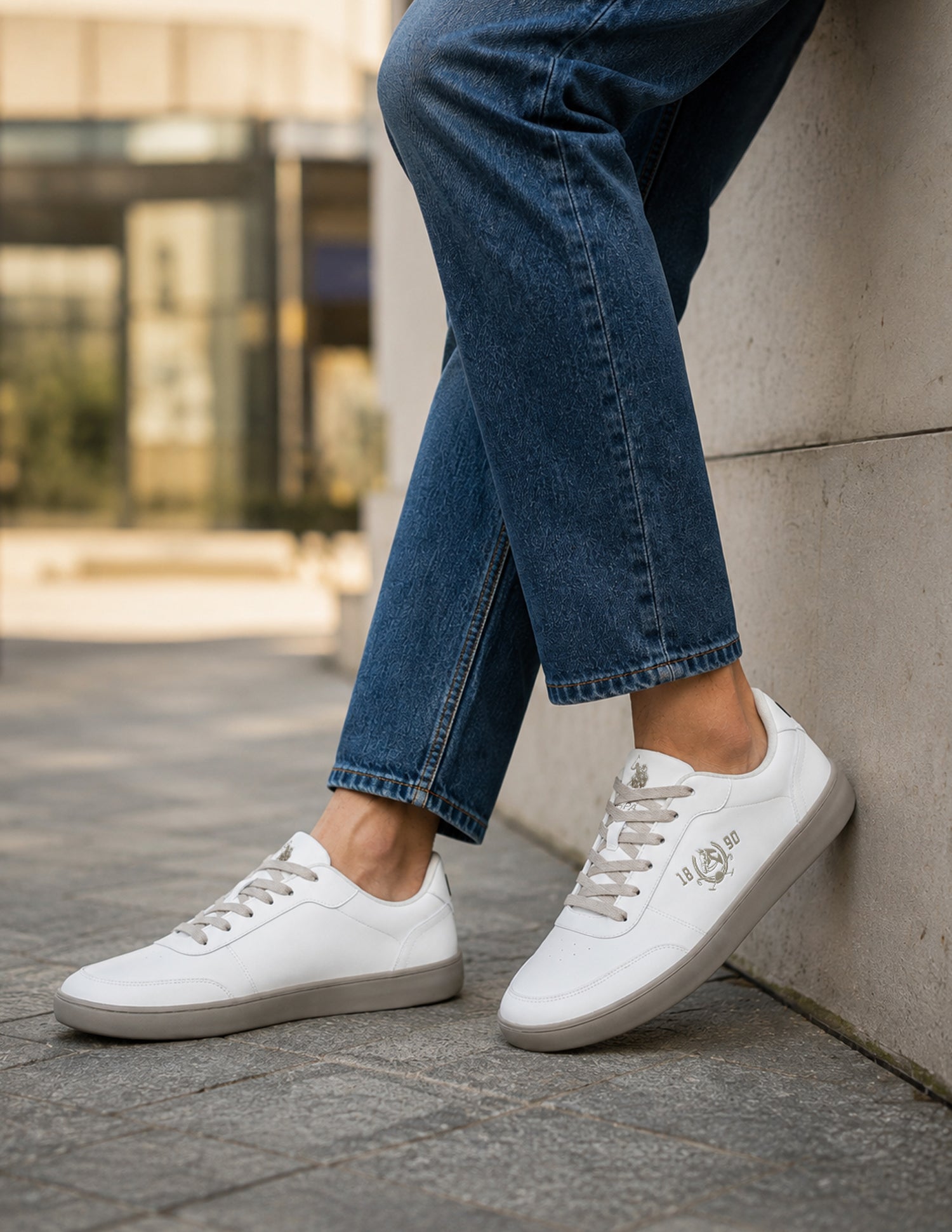 Men Lumen Solid Sneakers White - U.S. Polo Assn. India | Large