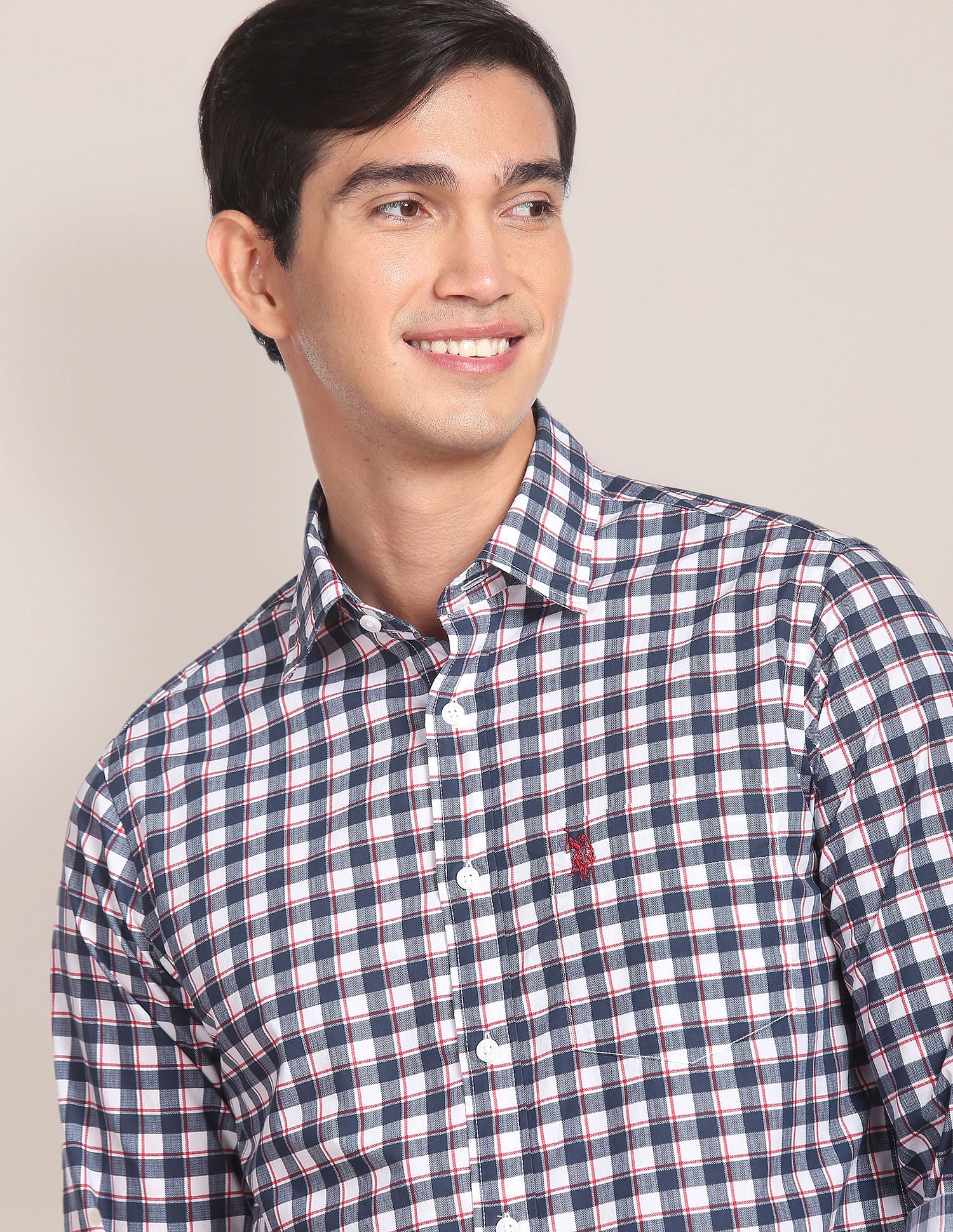 Cotton Tartan Check Casual Shirt Navy - U.S. POLO ASSN. | Large