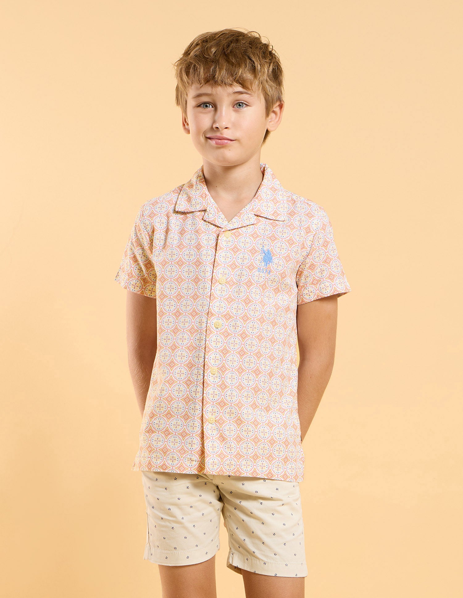 Boys Regular Fit All Over Printed Shirt