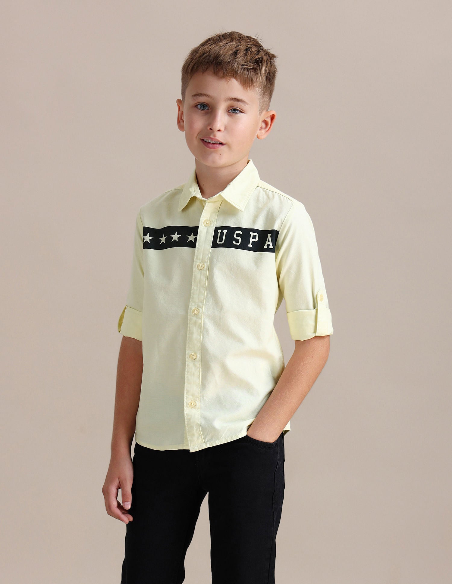 Boys Brand Printed Cotton Shirt