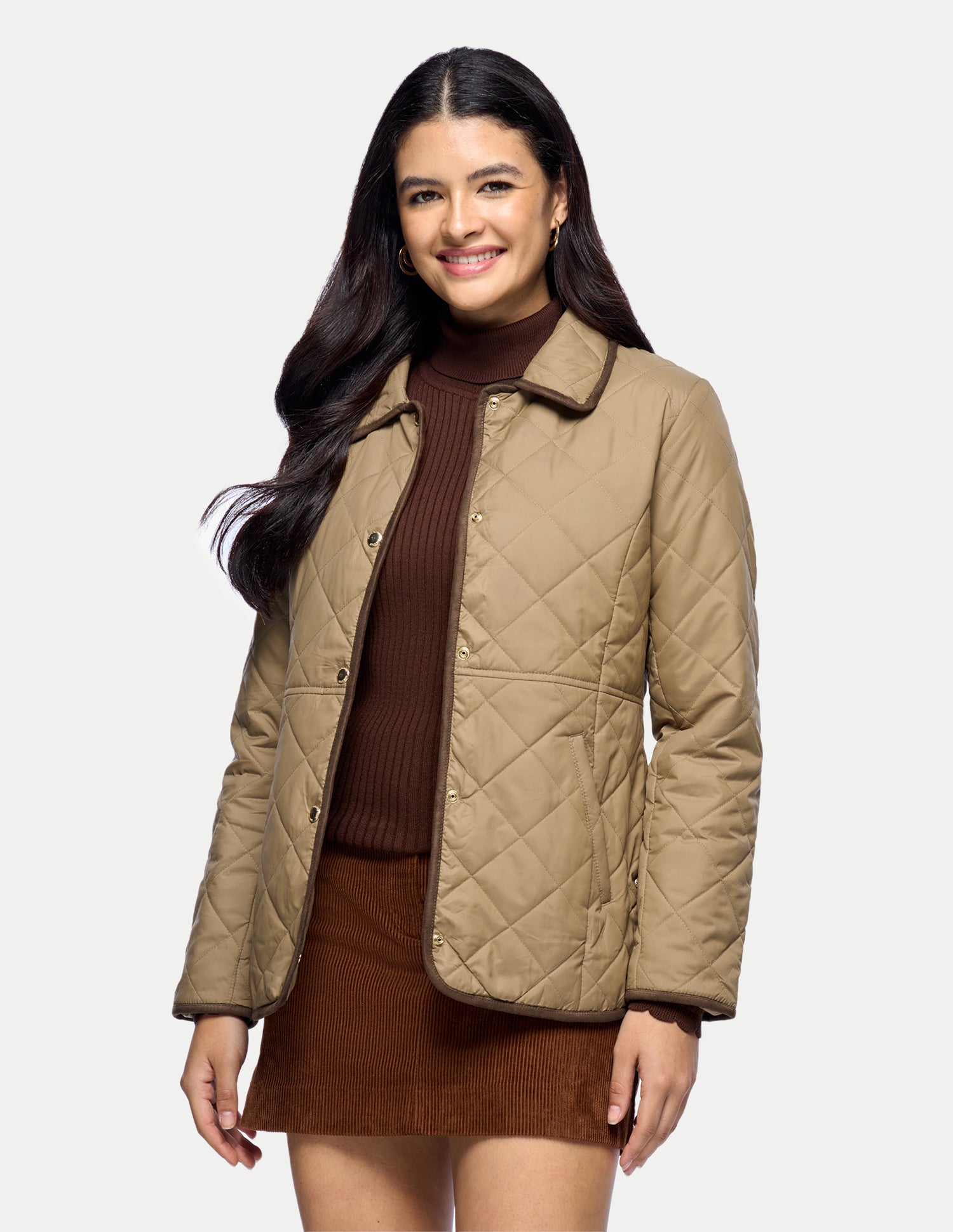 Quilted Regular Fit Puffer Jacket Light Brown - U.S. Polo Assn. India | Large
