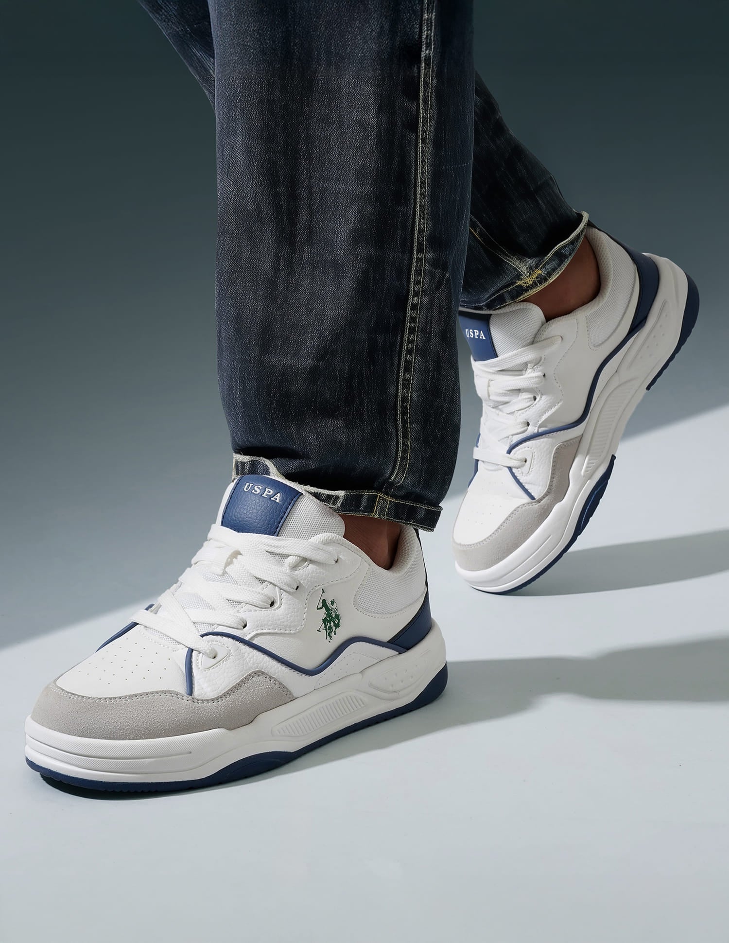 Men Odore Colour Blocked Sneakers White - U.S. Polo Assn. India | Large