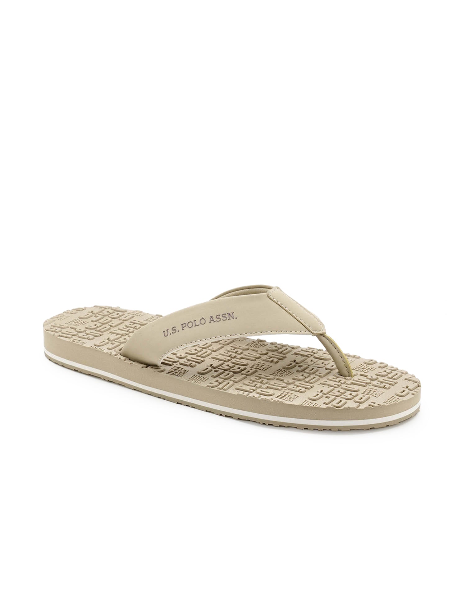 Rodri 2.0 Brand Embossed Flip Flops Beige - U.S. Polo Assn. India | Large