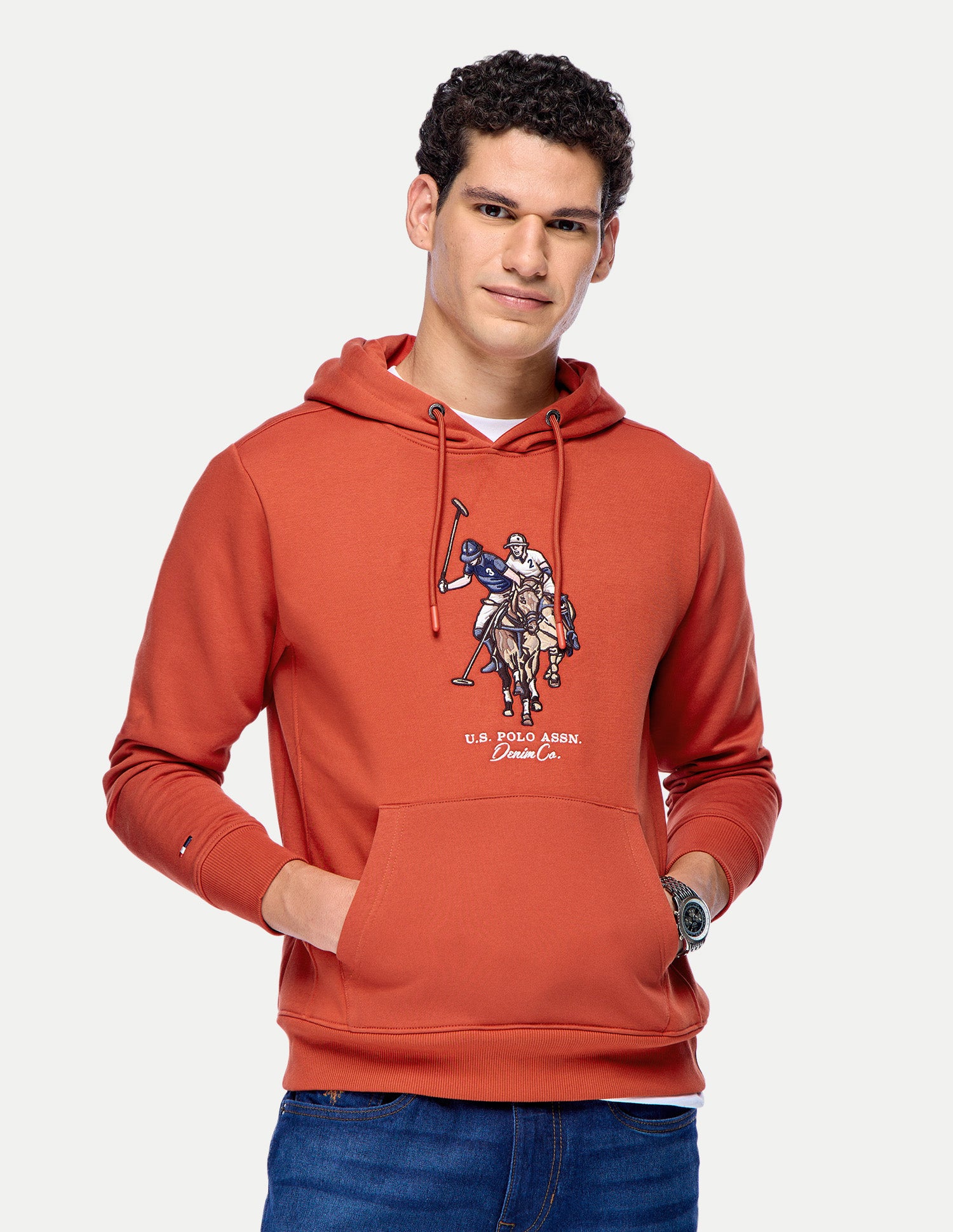 Brand Applique Regular Fit Sweatshirt Rust - U.S. Polo Assn. India | Large