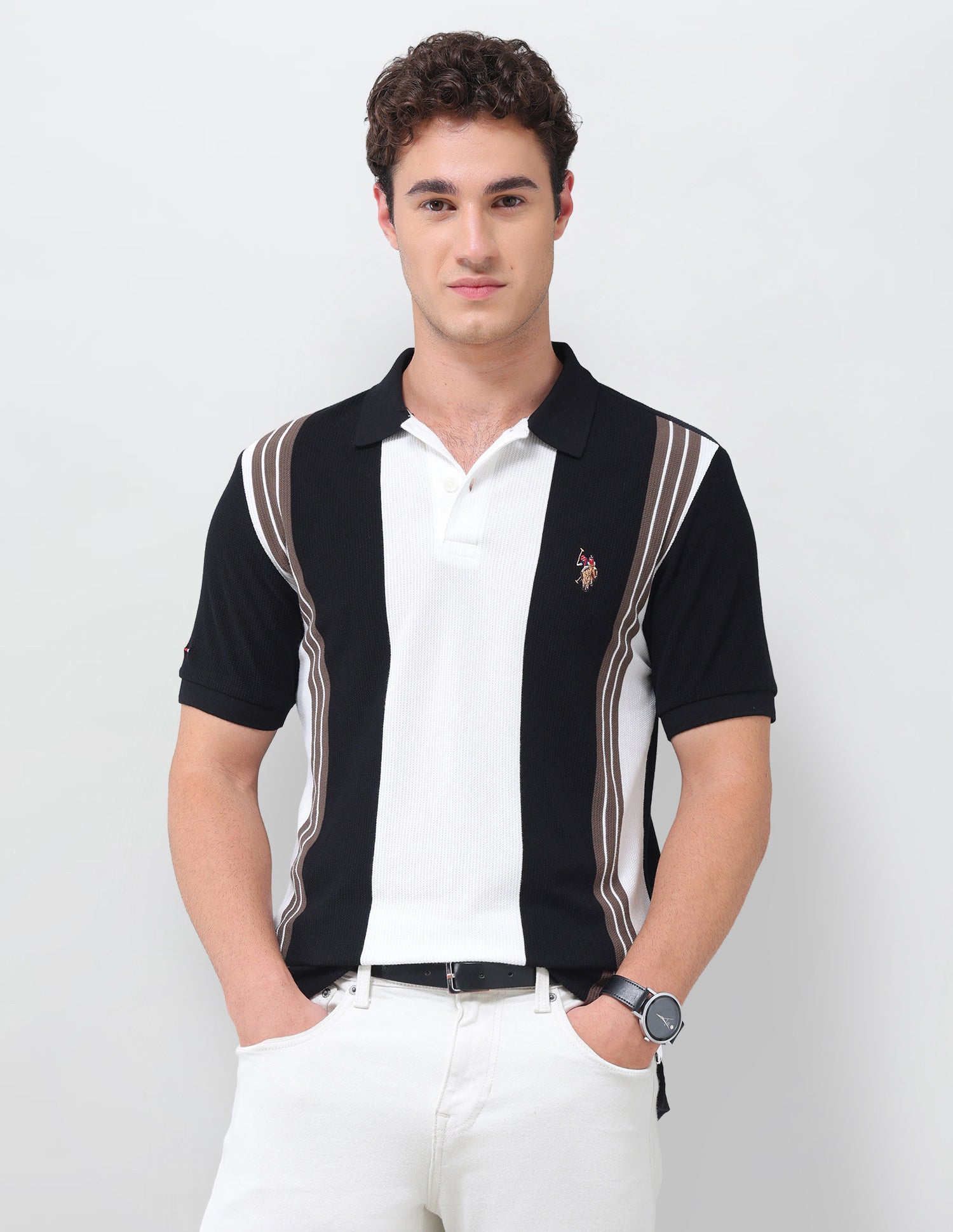 Colourblocked Slim Fit Polo Shirt