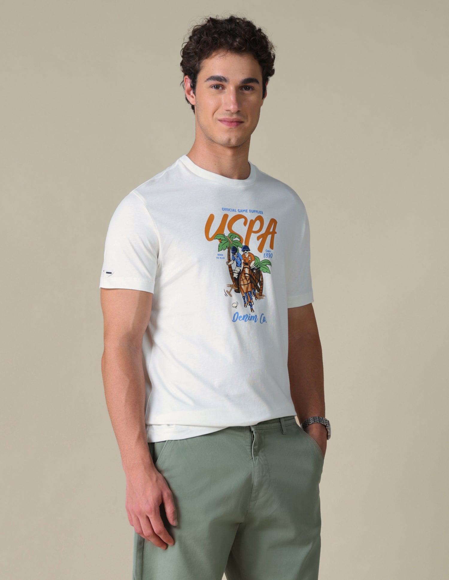 Slim Fit Graphic Brand Printed T-Shirt