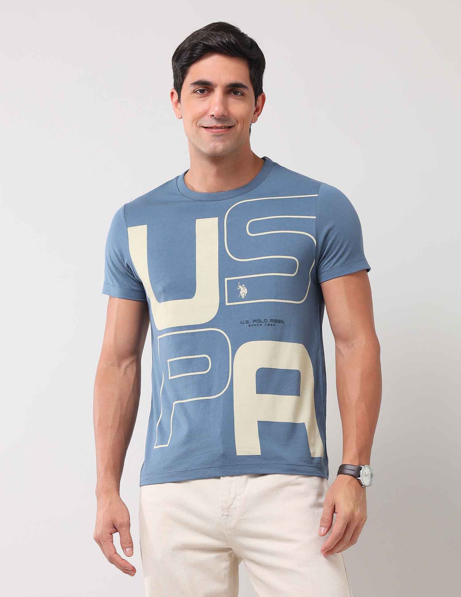 Brand Printed Muscle Fit T-Shirt