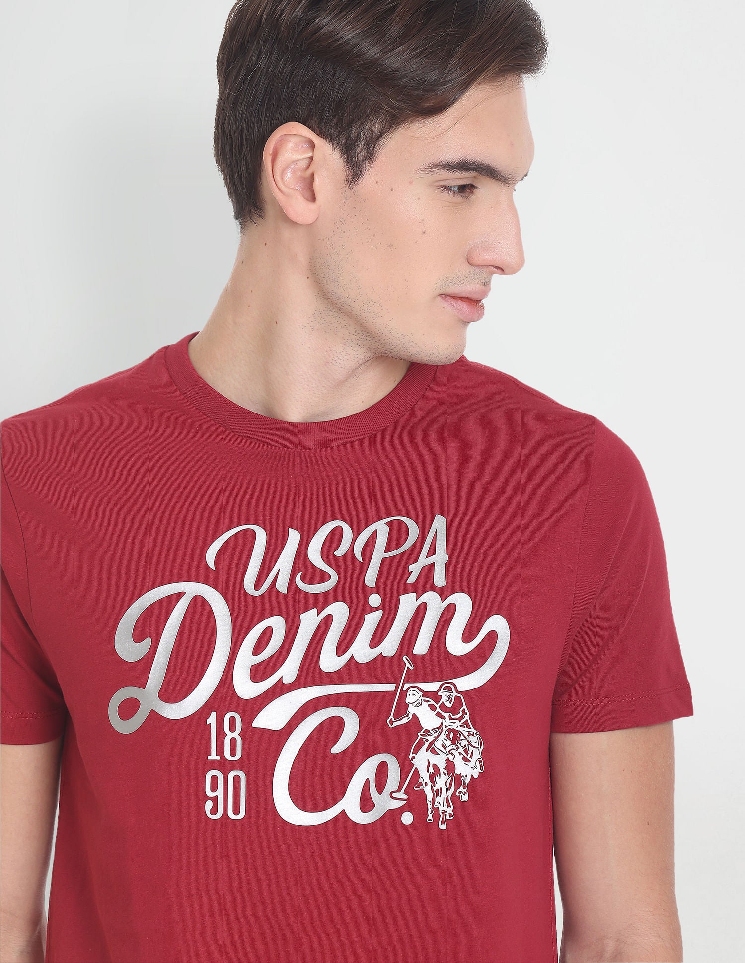 Iconic Brand Print T-Shirt Maroon - U.S. POLO ASSN. | Large