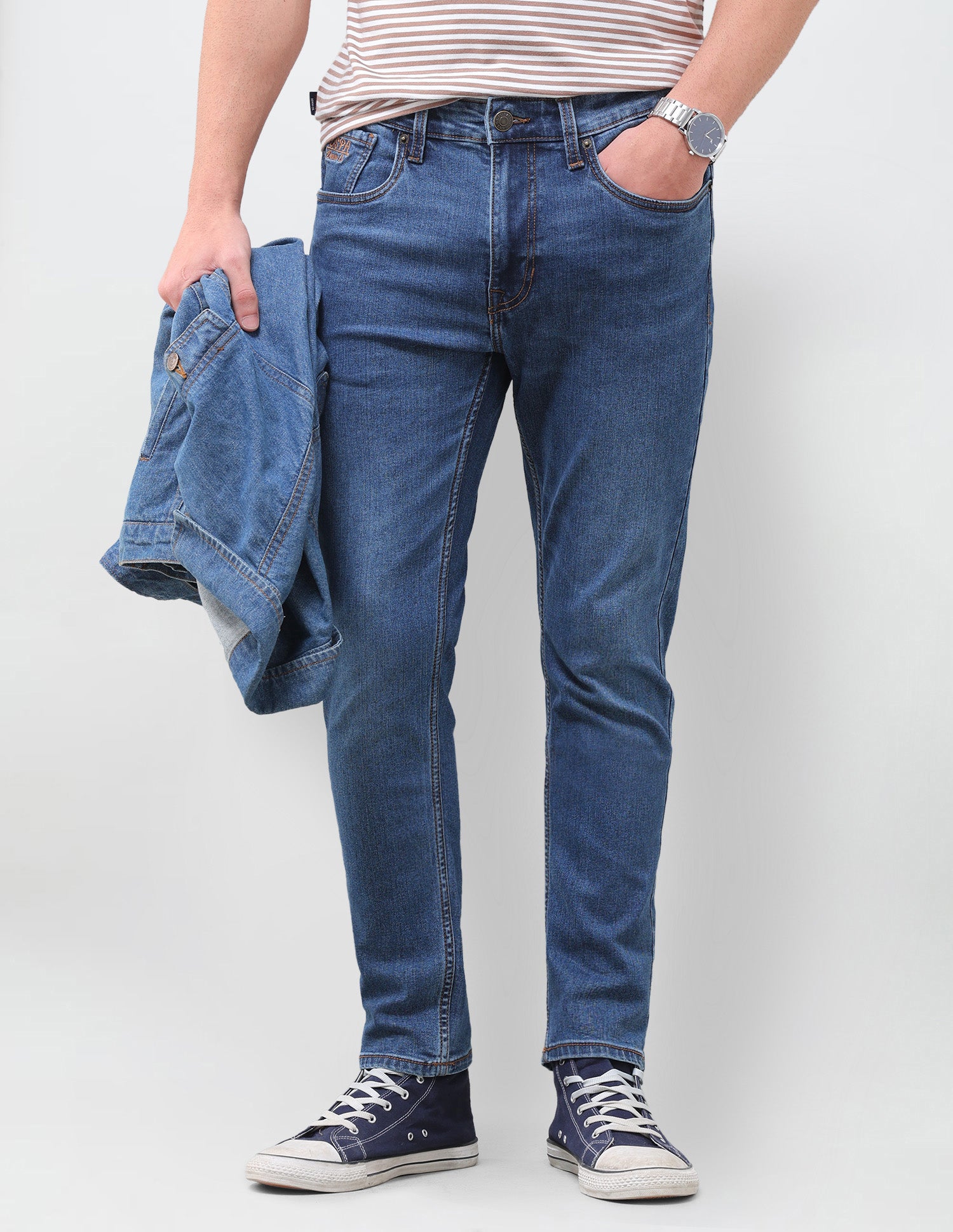 Cole Comfort Cropped Fit Blue Jeans Indigo - U.S. Polo Assn. India | Large