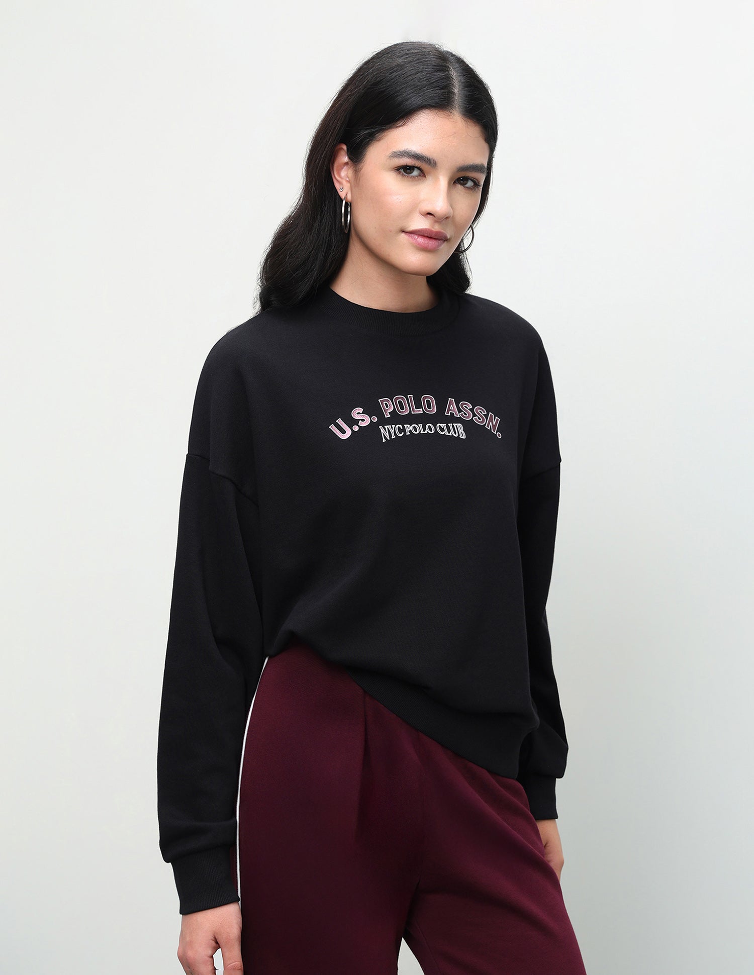 Typographic Brand Printed Oversized Fit Sweatshirt
