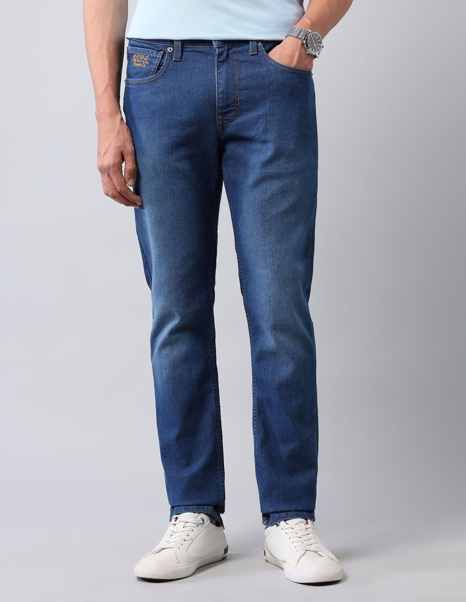 Brandon Slim Tapered Fit Blue Jeans