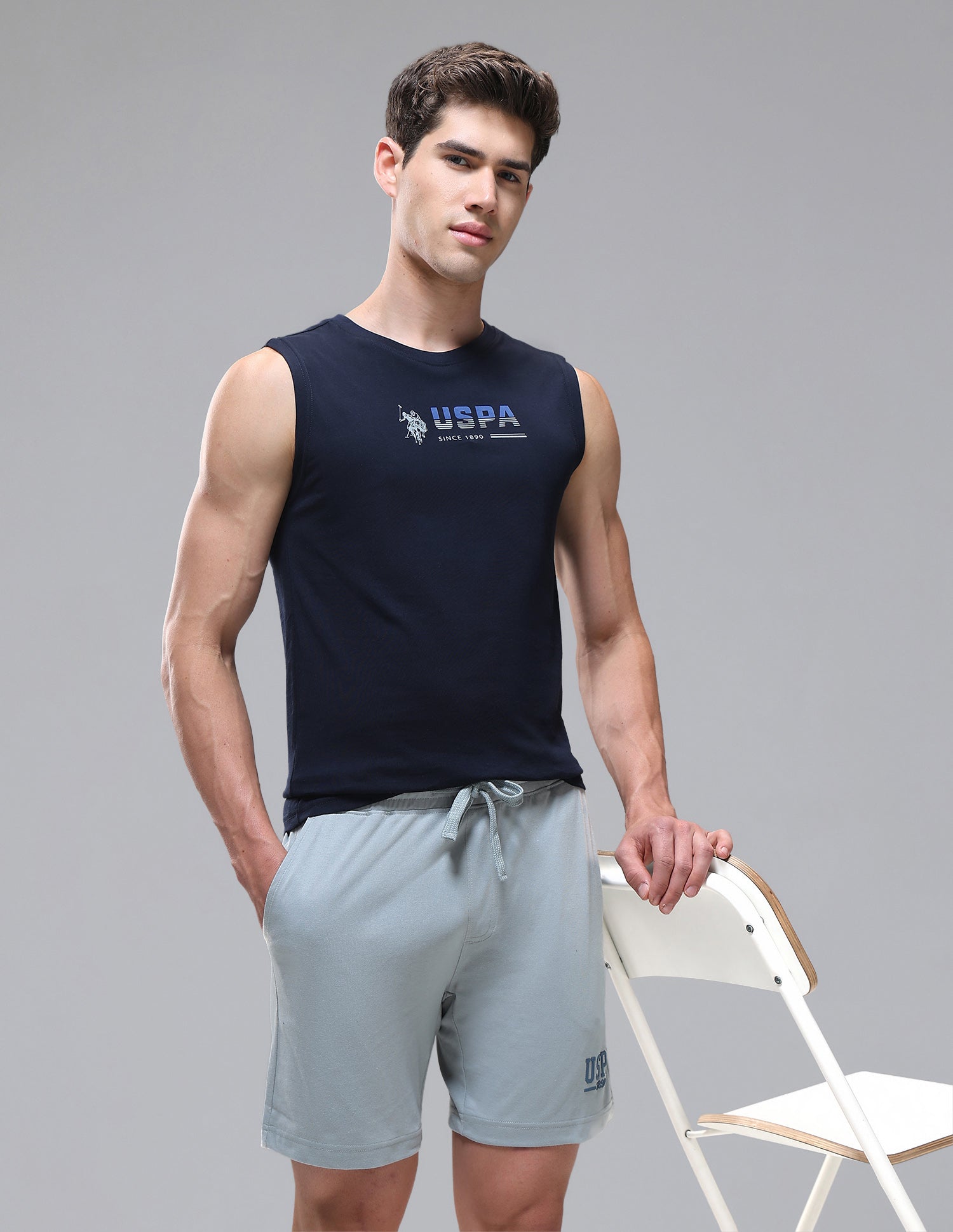 Solid Cotton OEV06 Vest - Pack Of 1 Navy - U.S. Polo Assn. India | Large
