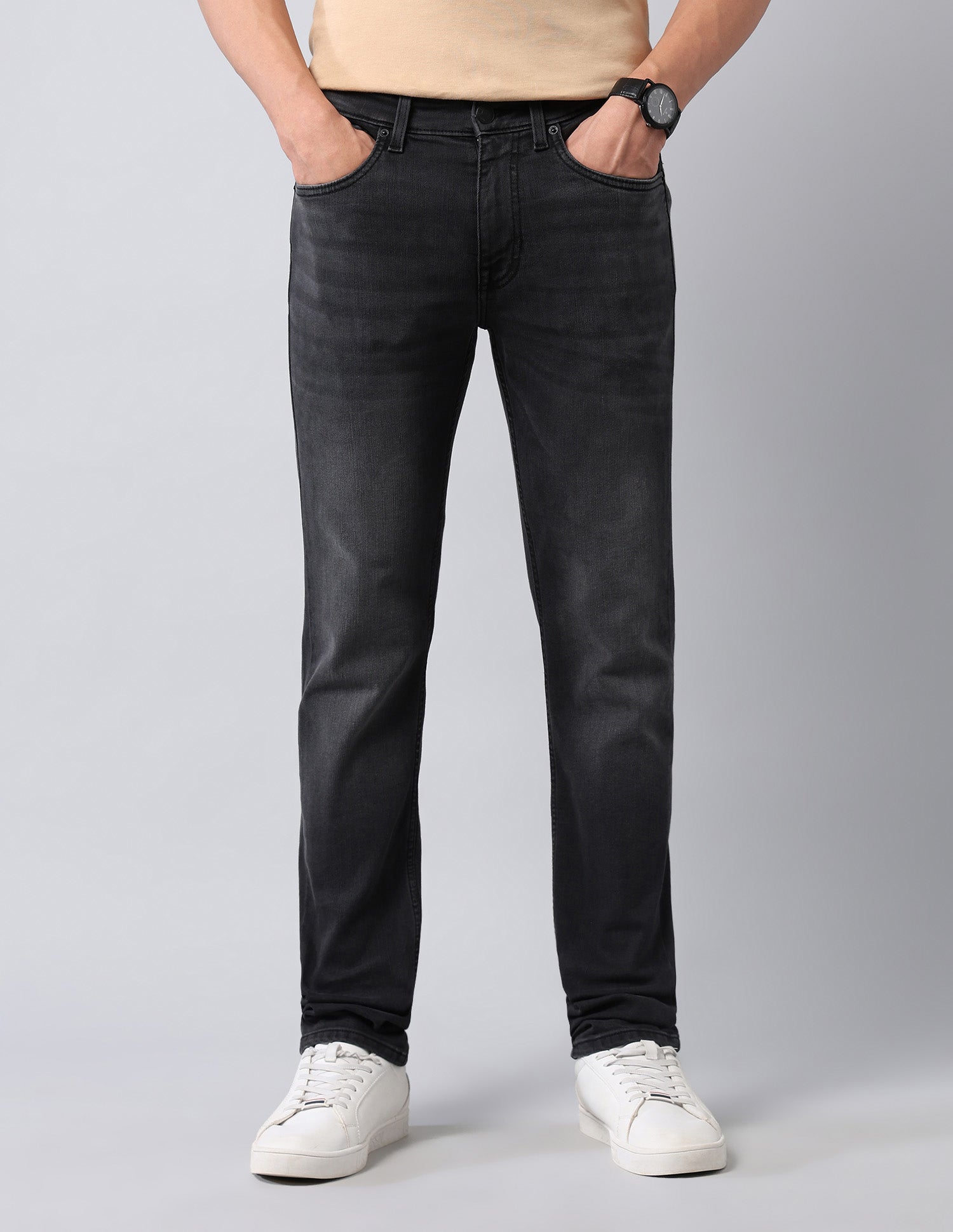 Regello Skinny Fit Black Jeans Dark Grey - U.S. Polo Assn. India | Large