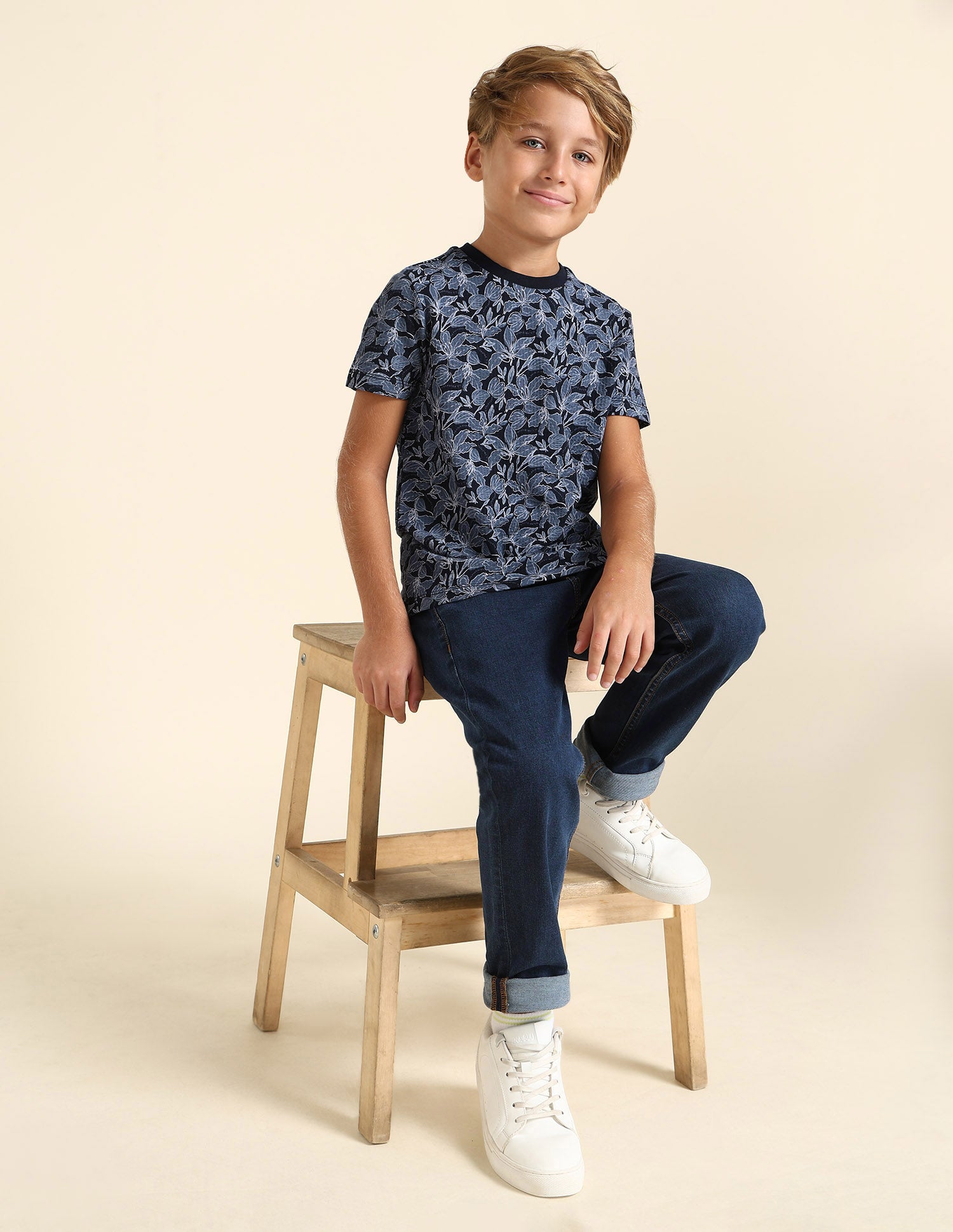 Boys All Over Printed Regular Fit T-Shirt