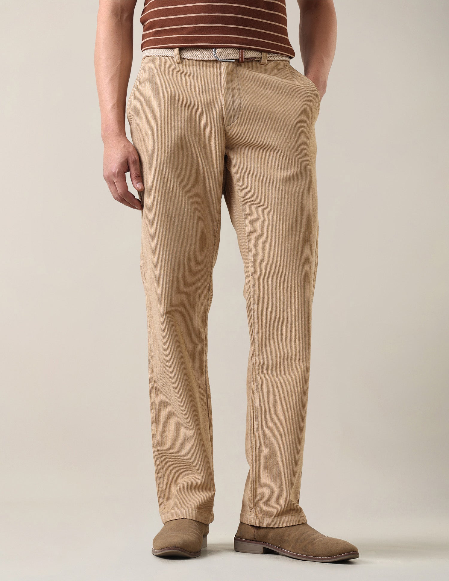 Corduroy	Riley Straight Fit Trousers Beige - U.S. Polo Assn. India | Large