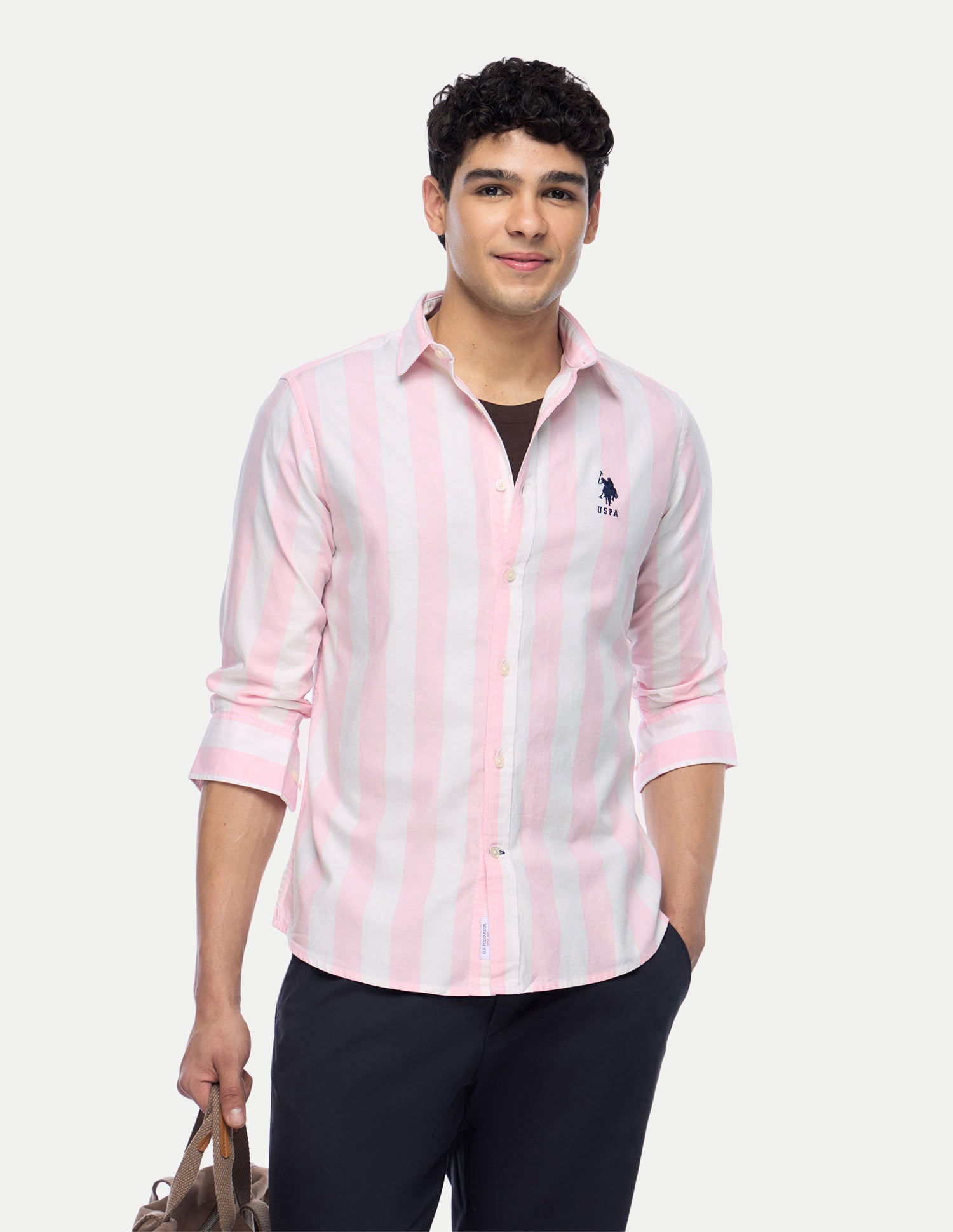Tailored Vertical Striped Shirt Pink - U.S. Polo Assn. India | Large