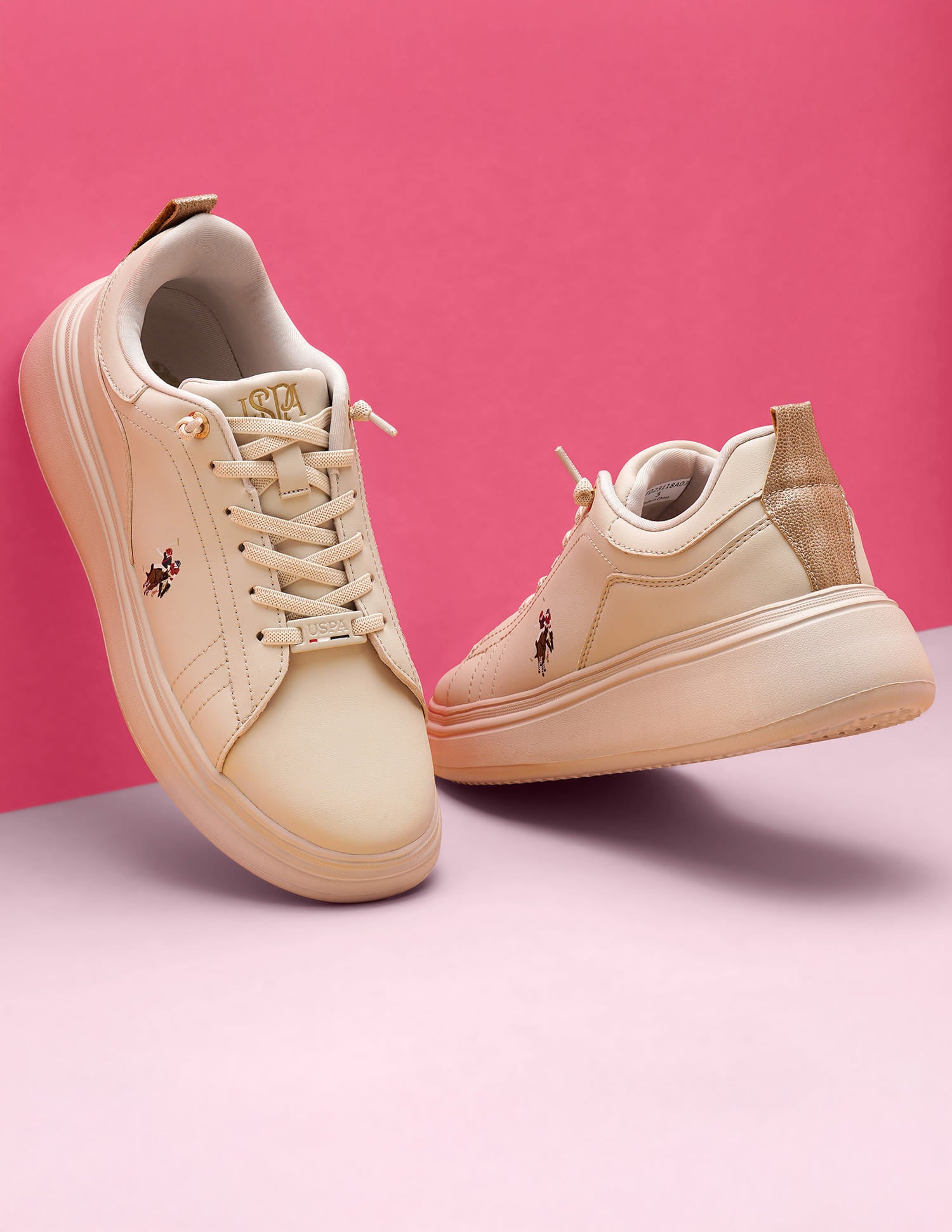 Ariel 2.0 Nude Light Weight Sneaker Shoes Nude - U.S. Polo Assn. India | Large