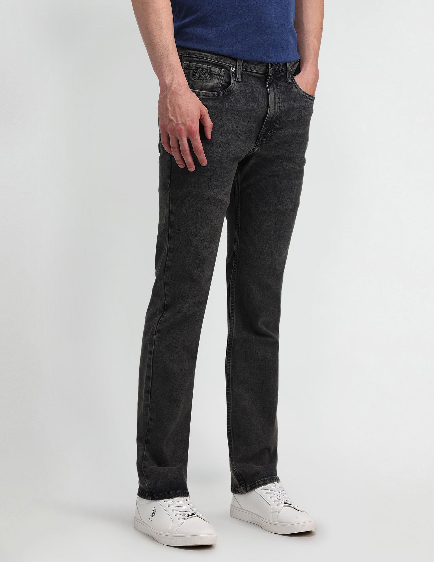 Harold Slim Straight Black Jeans Black - U.S. Polo Assn. India | Large