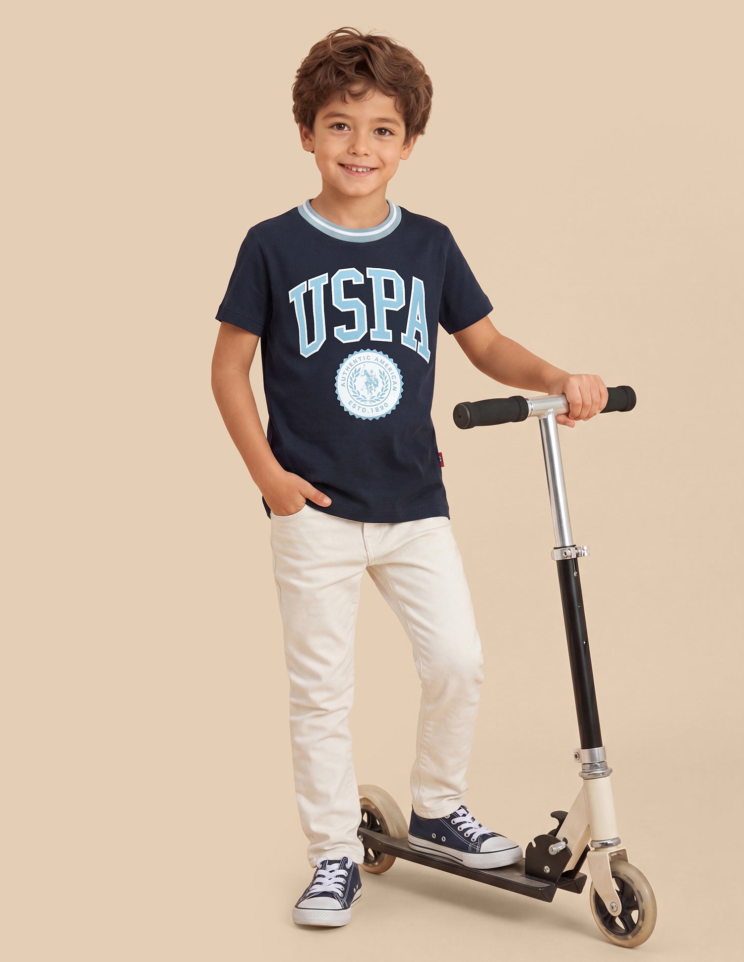 Graphic Brand Printed Regular Fit T-Shirt Navy - U.S. Polo Assn. India | Large