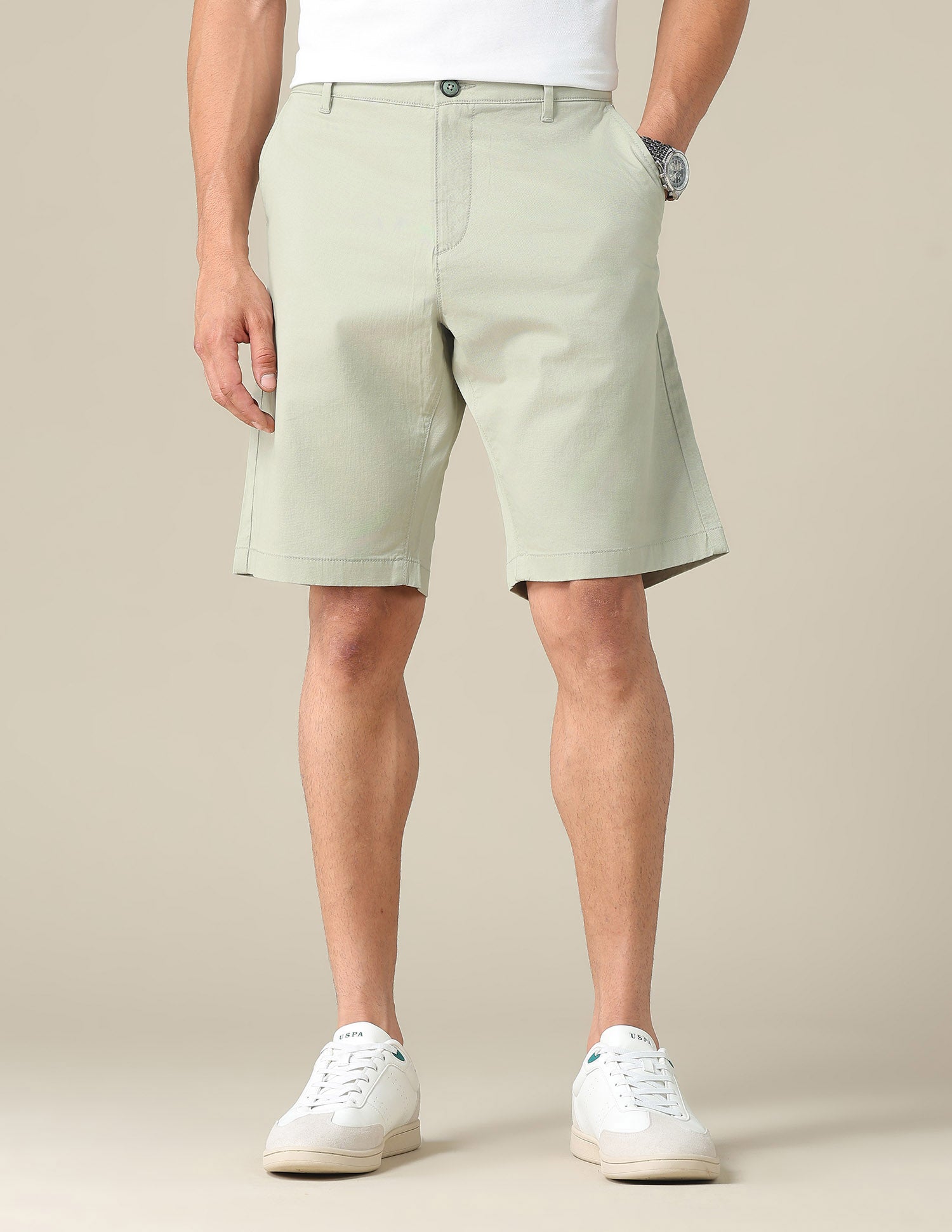Solid Slim Fit Shorts