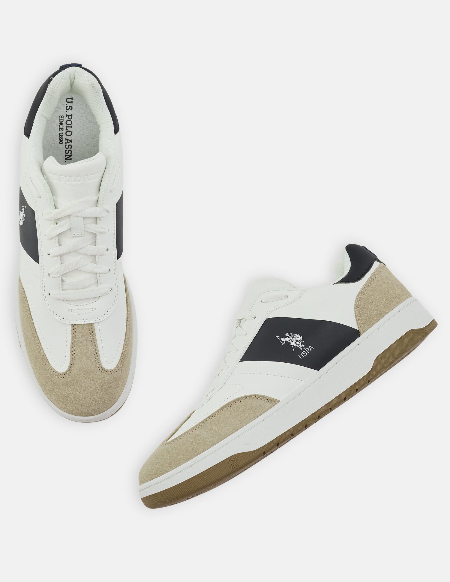 Colour Blocked Finley Suede Sneakers Beige - U.S. Polo Assn. India | Large